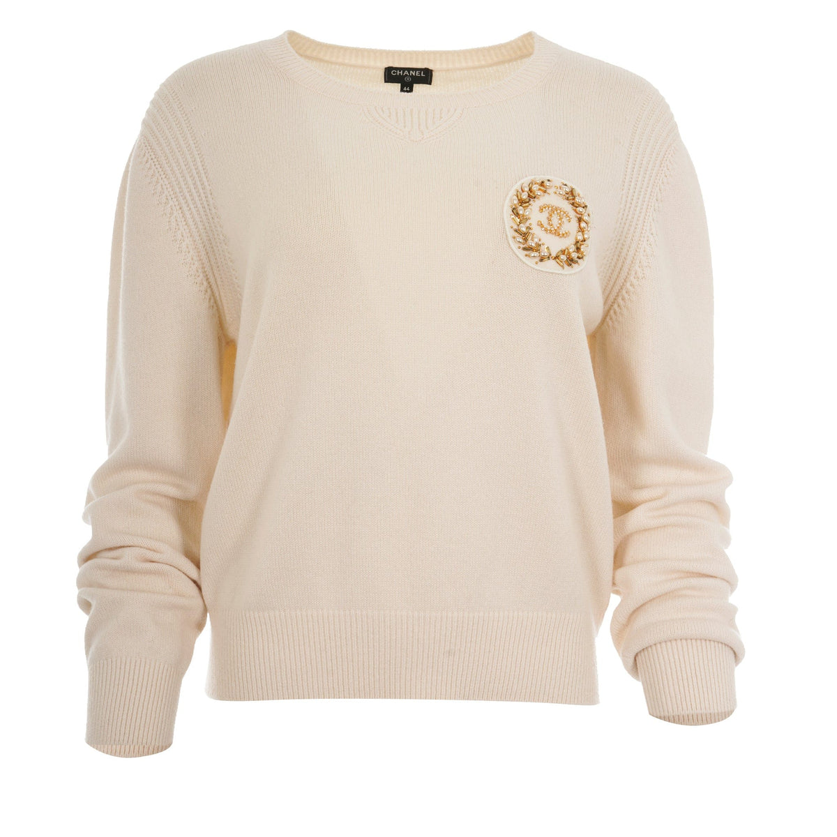 Chanel Logo Chanel Cream Sweatshirt Chanel 20A Cream Cashmere