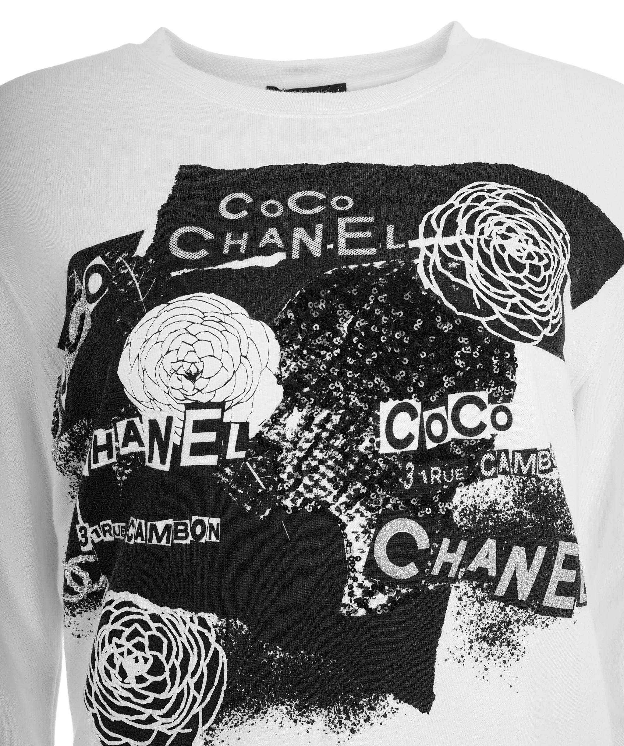 Chanel Chanel 20P White Logo Coco Graphic Applique Sweatshirt BNWT ALC1888