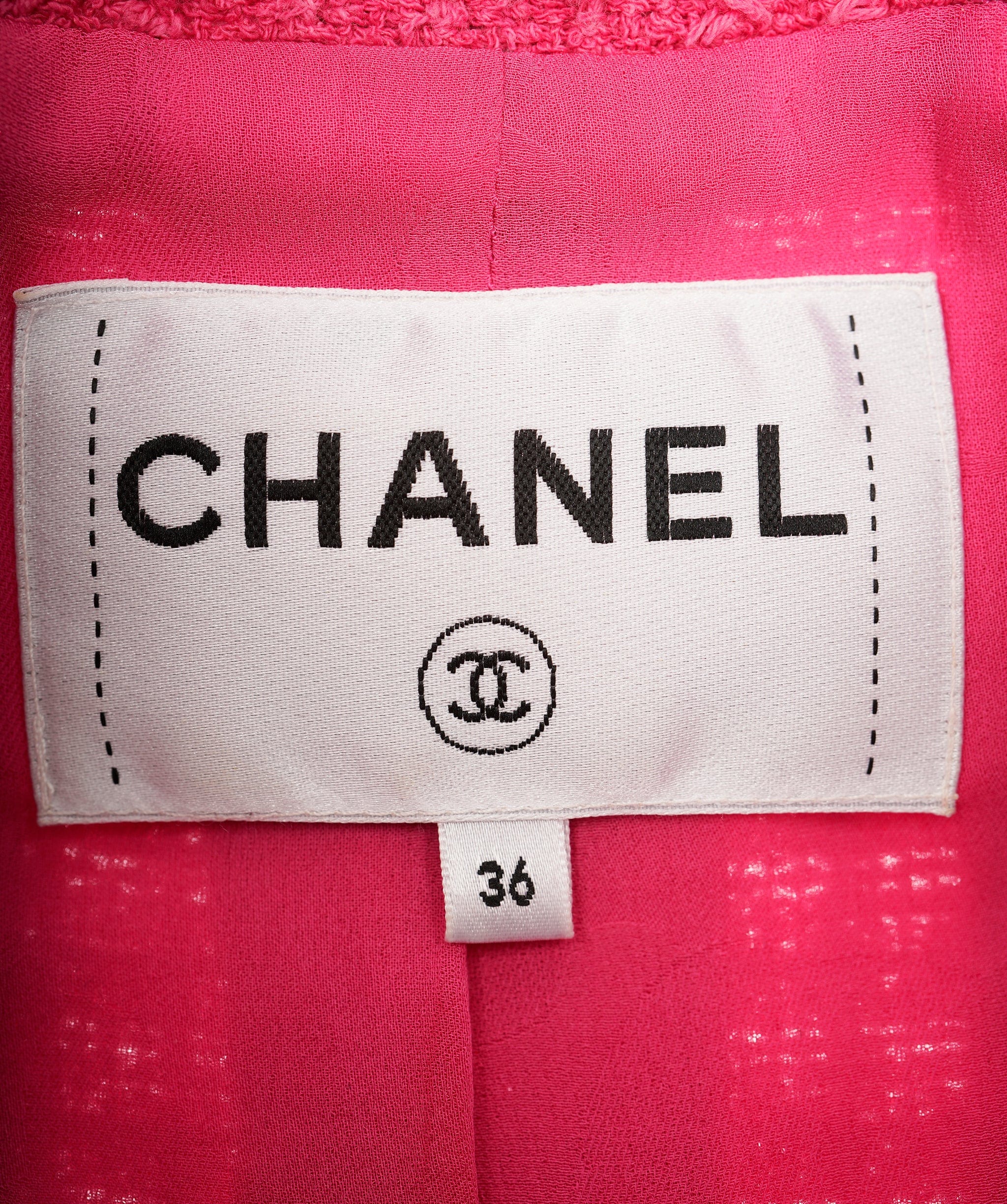 Chanel Chanel 22S Pink Tweed Rhinestone CC Long Waistcoat/Dress FR36 AGC2205