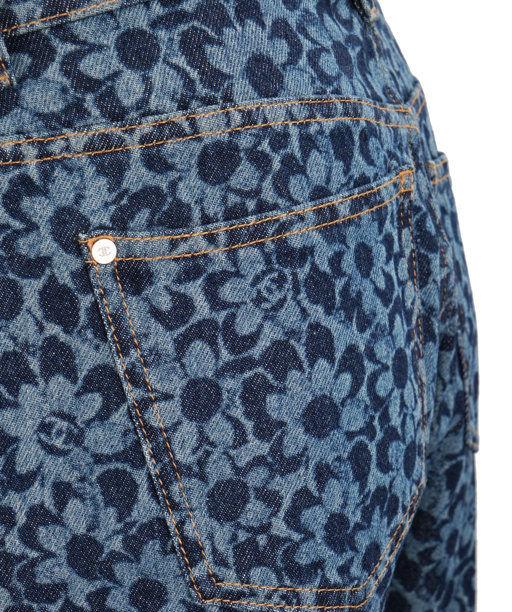 Chanel Chanel 24B Floral Print Denim Jeans Size 40 ALTC1007