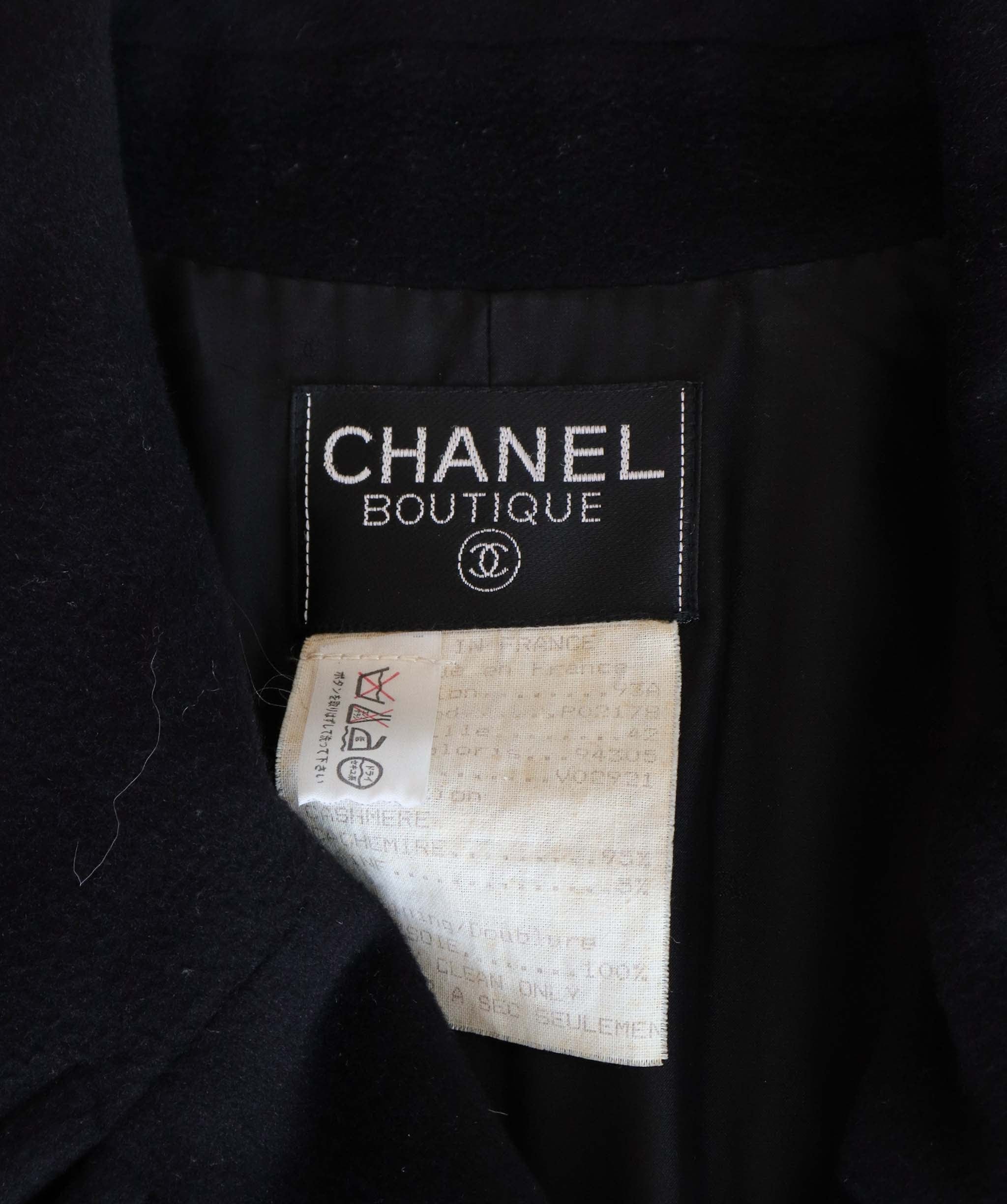 Chanel Chanel 93A Cashmere Coat Black DXBK0088