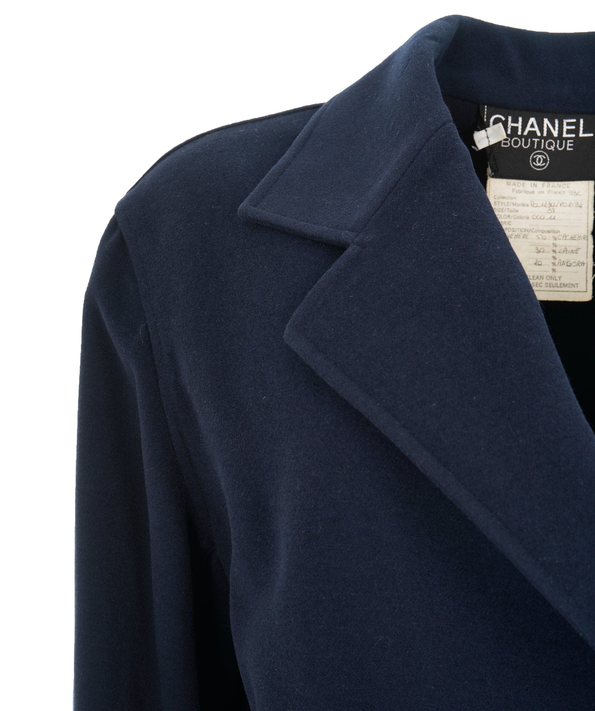 Chanel Chanel 93C navy cashmere jacket size 38  - AJC0711