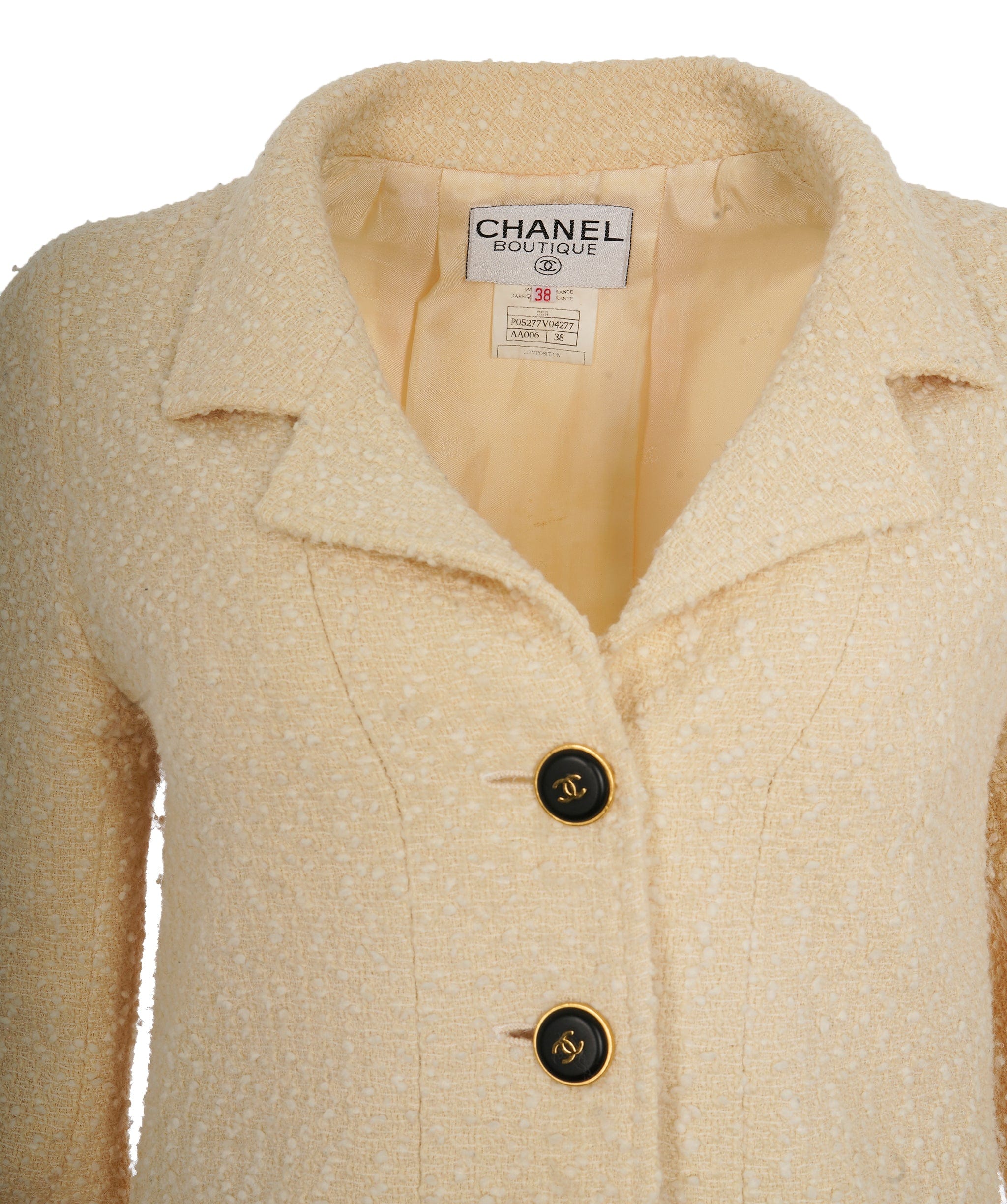 Chanel Chanel 95A Big CC Buttons Jacket Cream ASL10513