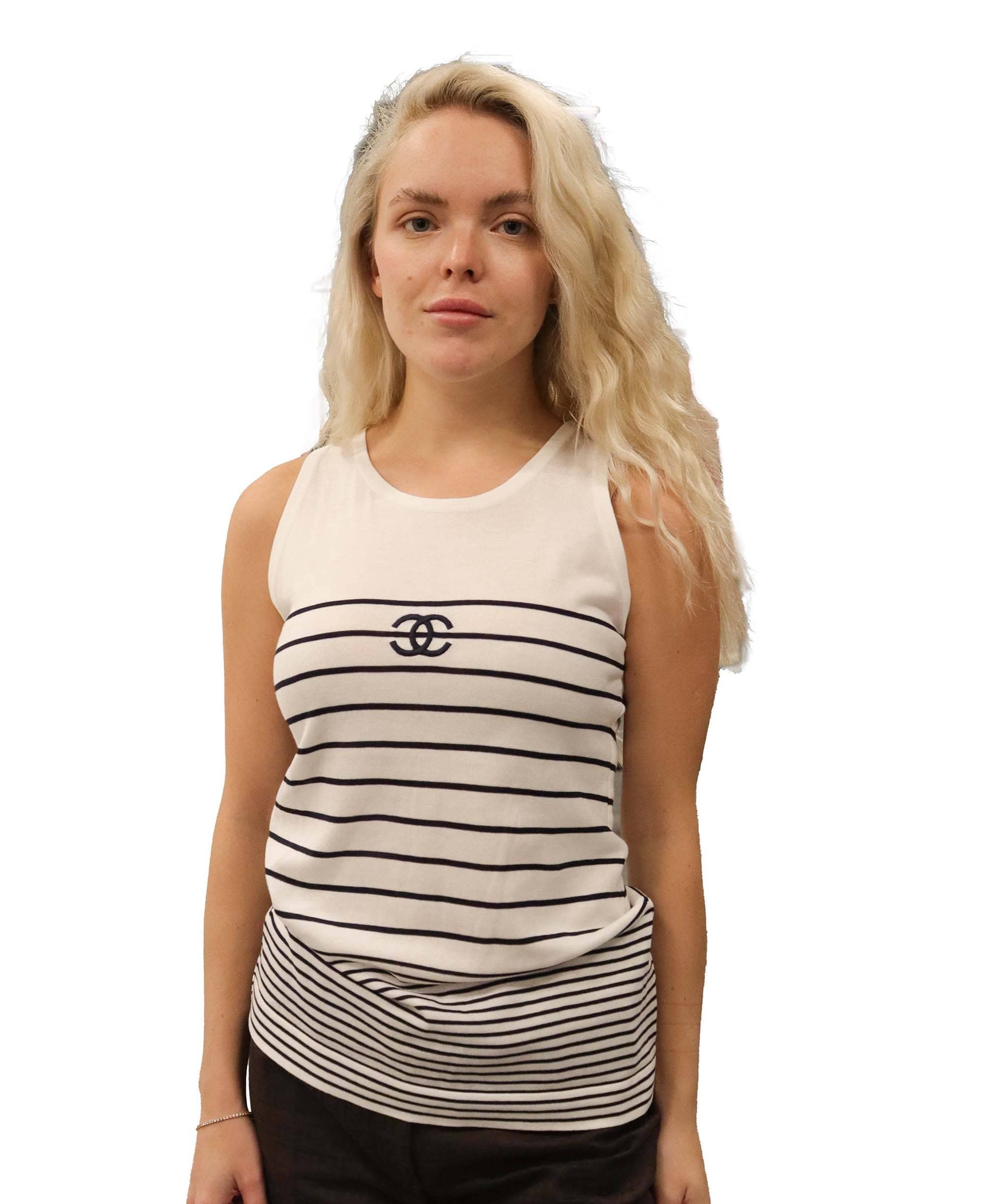 Chanel Chanel 95P white pinstripe vest DXBV0871