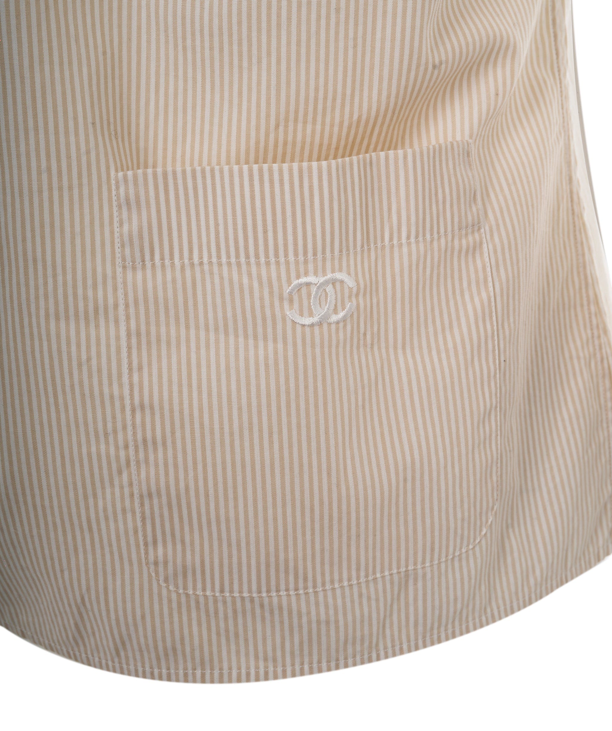 Chanel Chanel Beige Pinstripe CC shirt ALC1176