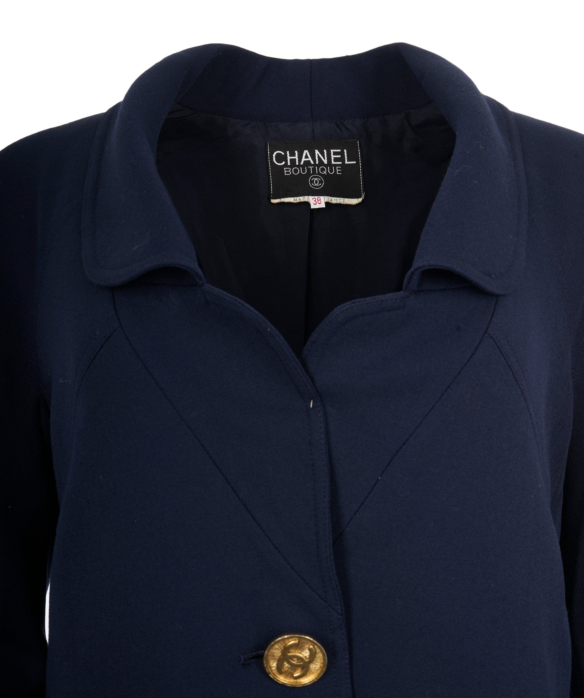 Chanel Chanel Blazer Navy size 38 Gold CC Buttons - AJC0673