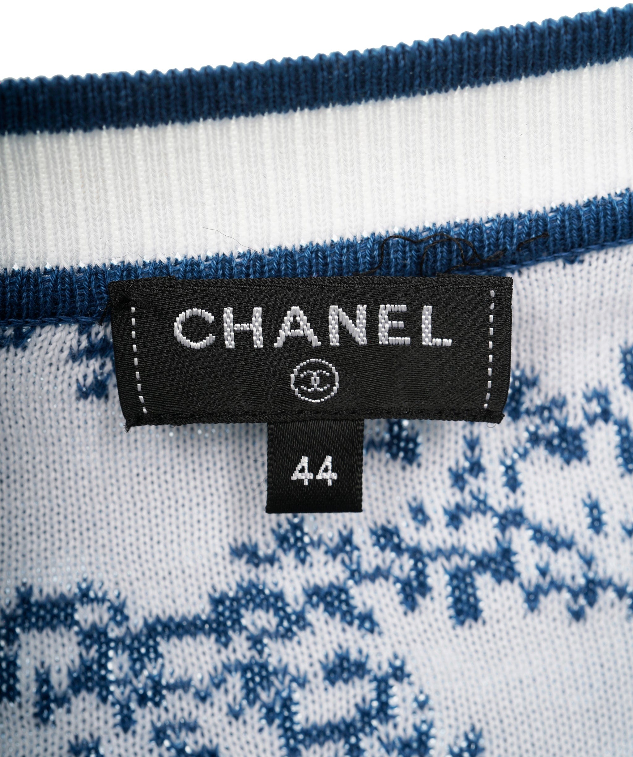 Chanel Chanel blue and white CC cardigan size 44  - AJC0695