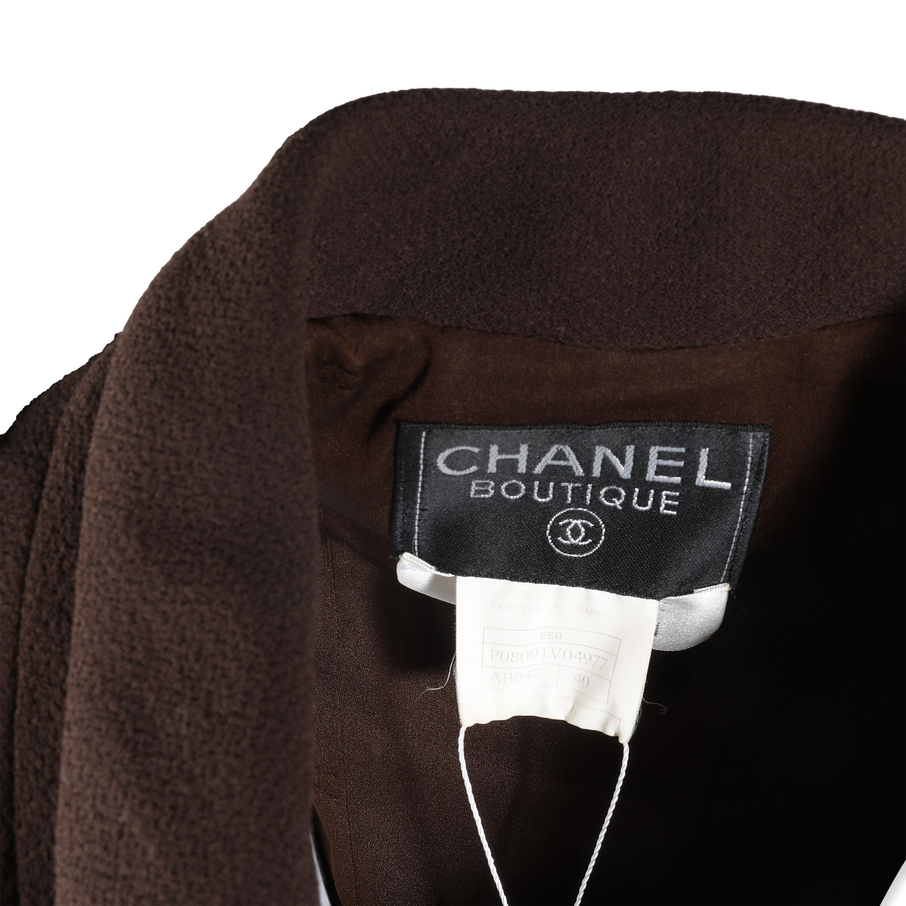 Chanel Chanel brown 96P hook and eye jacket  UKC1178