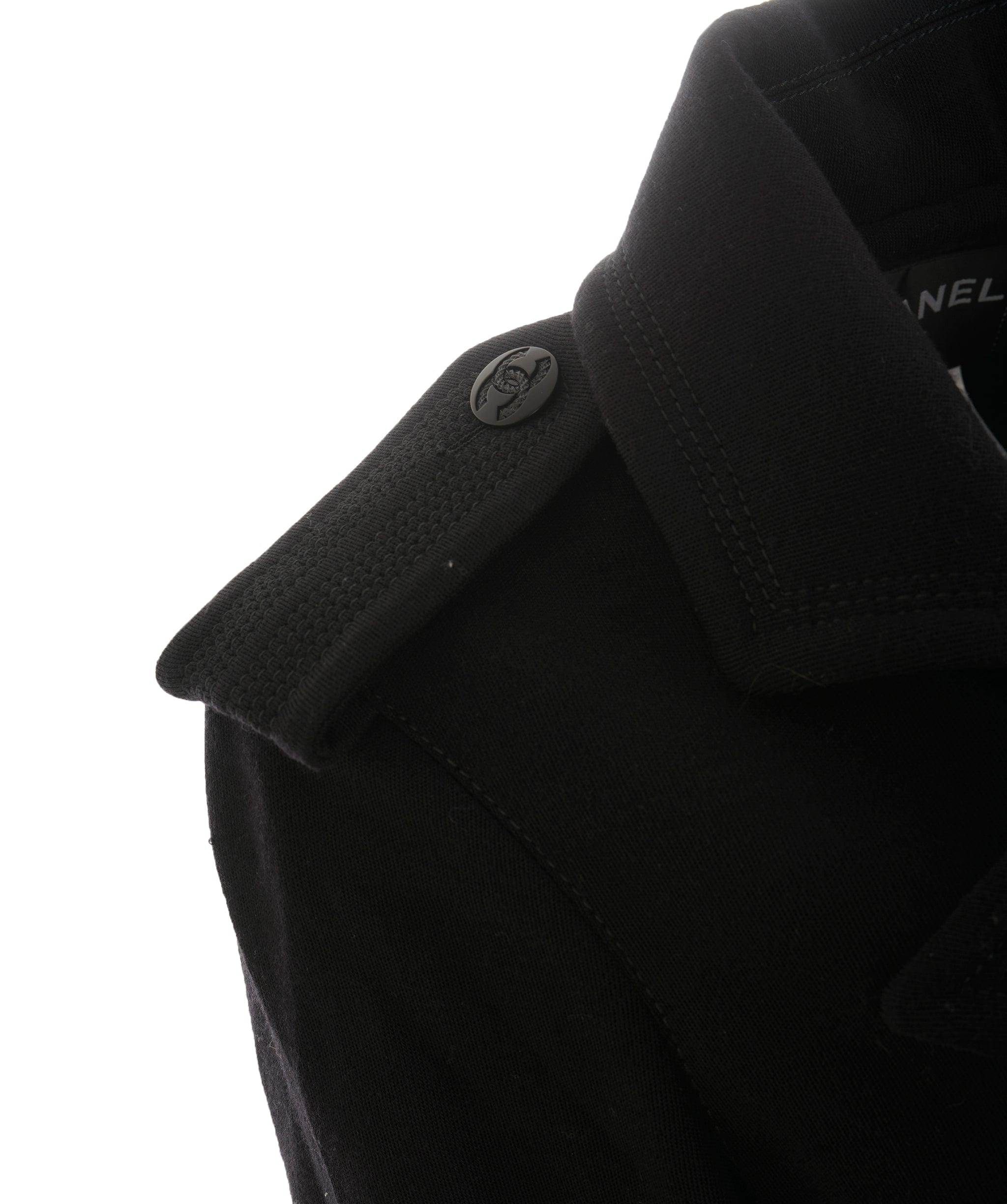 Chanel Chanel CC Black Wool Longline Trench Coat  ALC2652