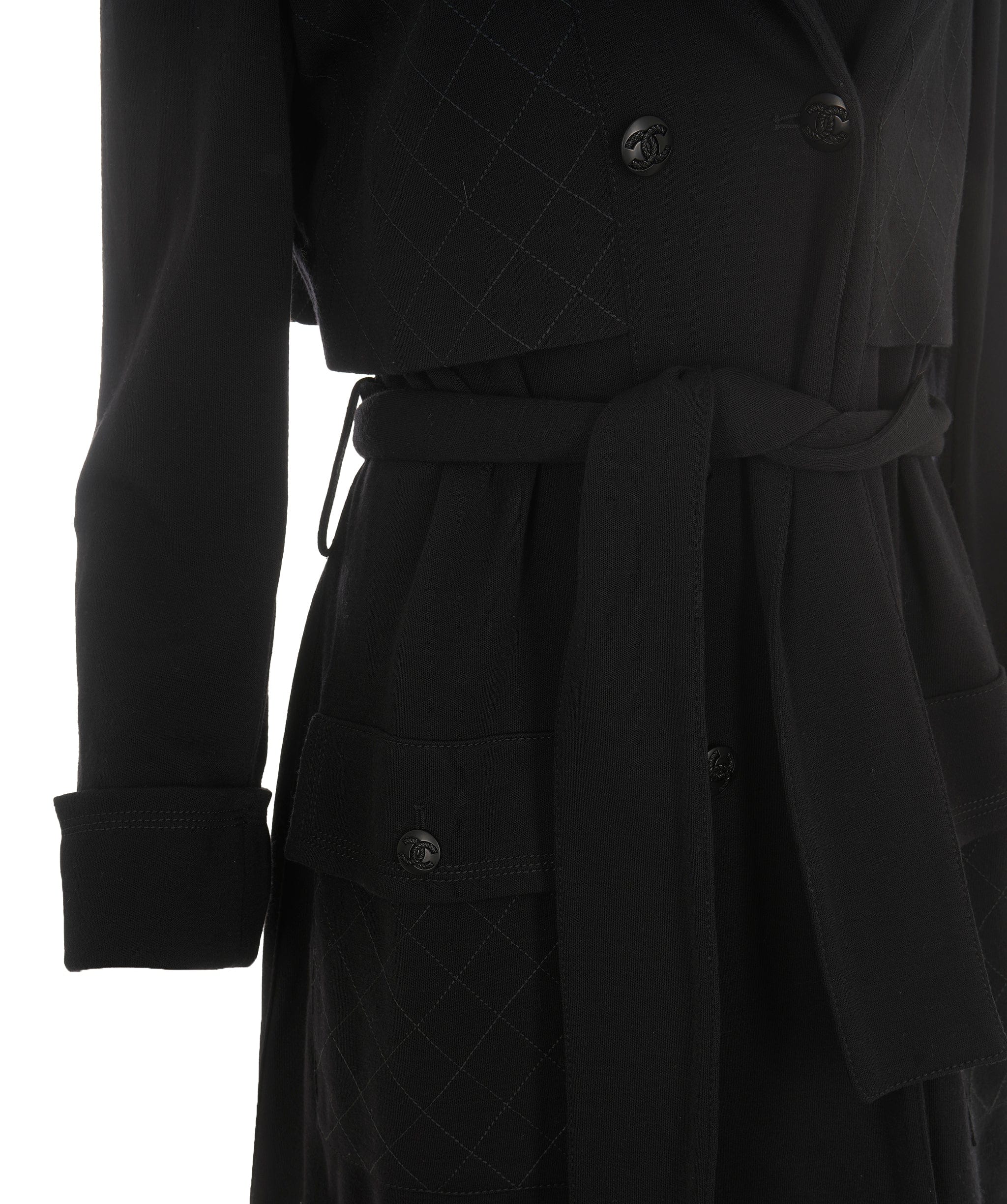 Chanel Chanel CC Black Wool Longline Trench Coat  ALC2652
