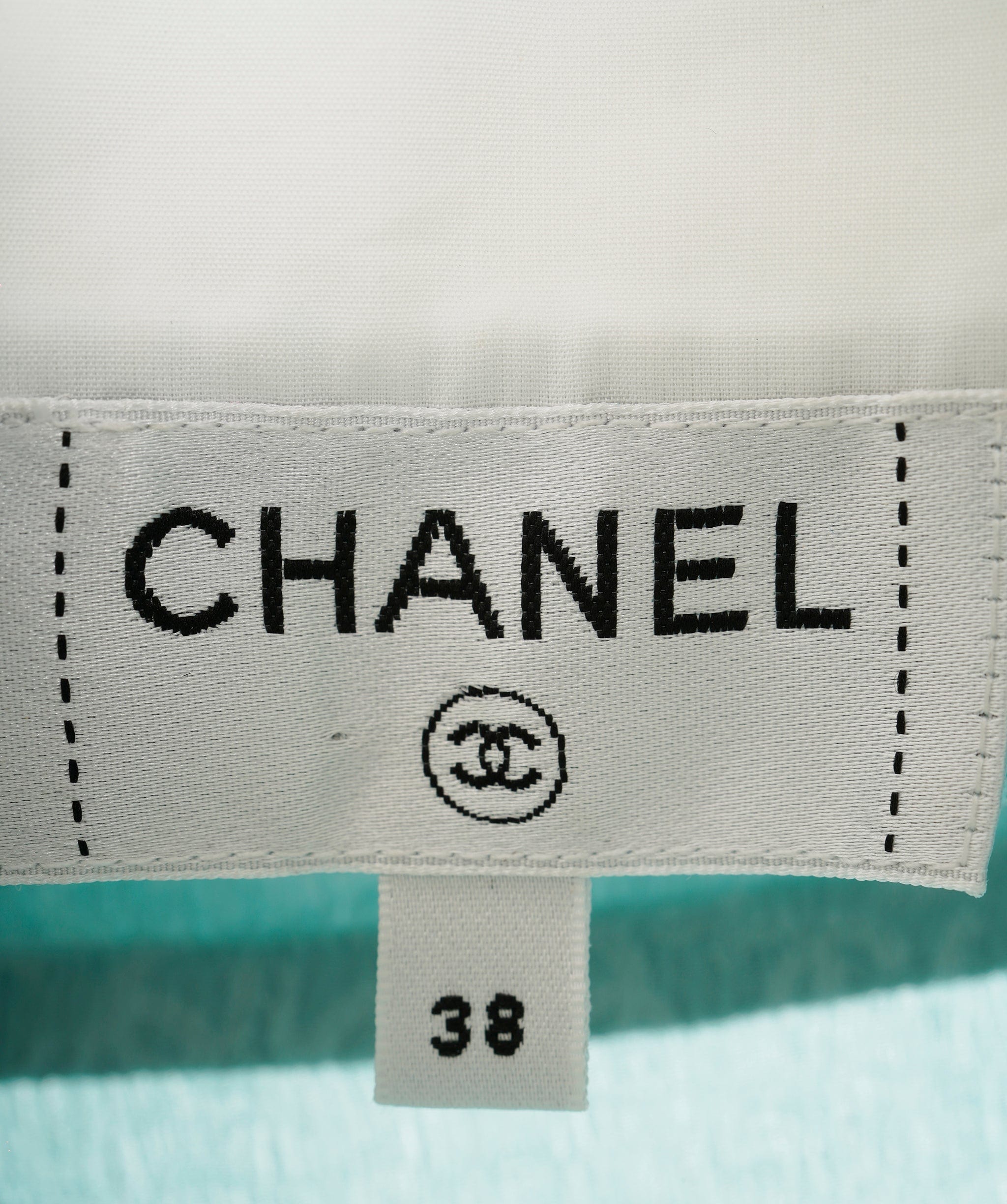 Chanel Chanel CC Blue Shirt with CC and Diamonte Detailed Button ALC1579