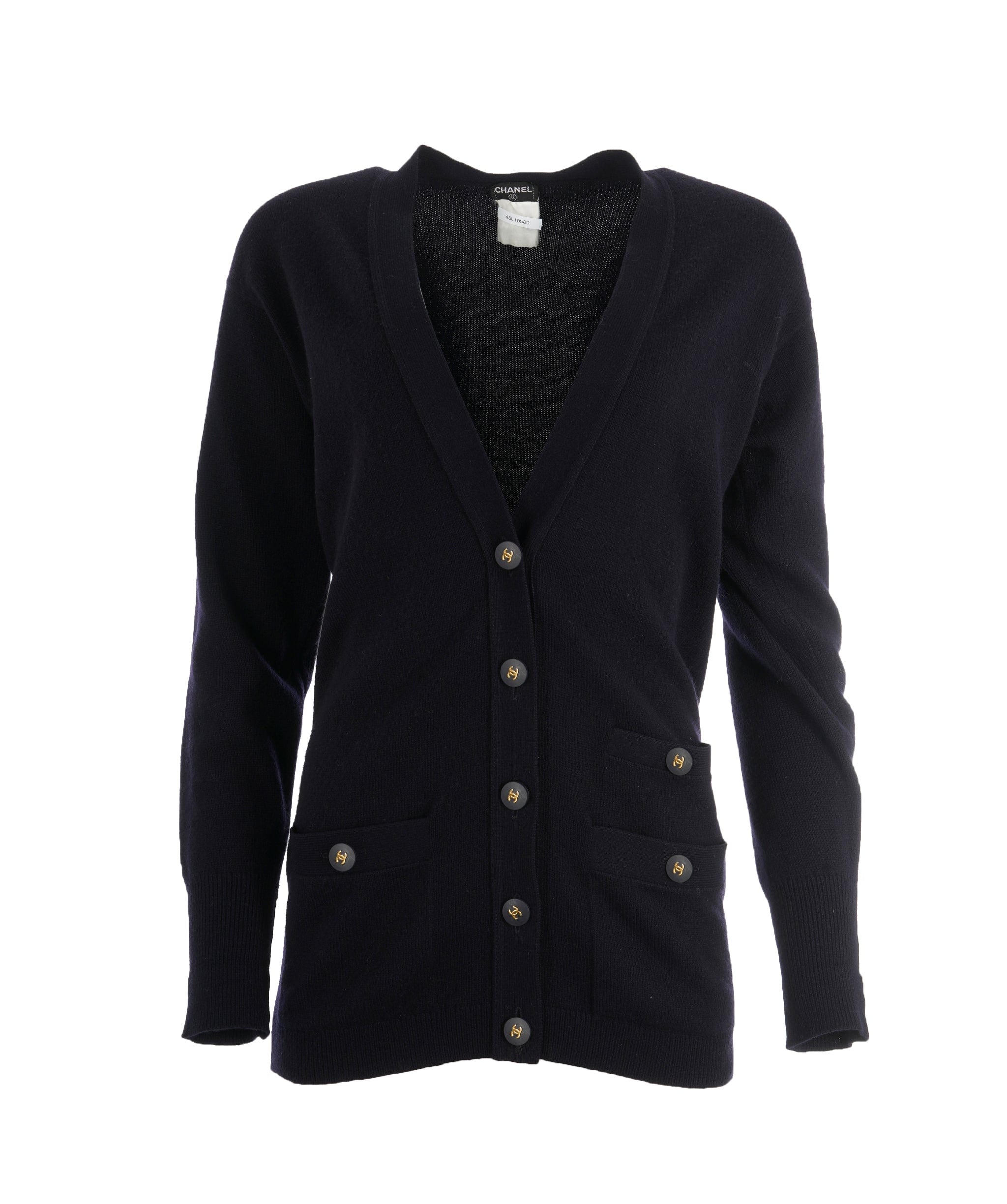 Chanel Chanel CC Buttons Cashmere Cardigan Navy ASL10589
