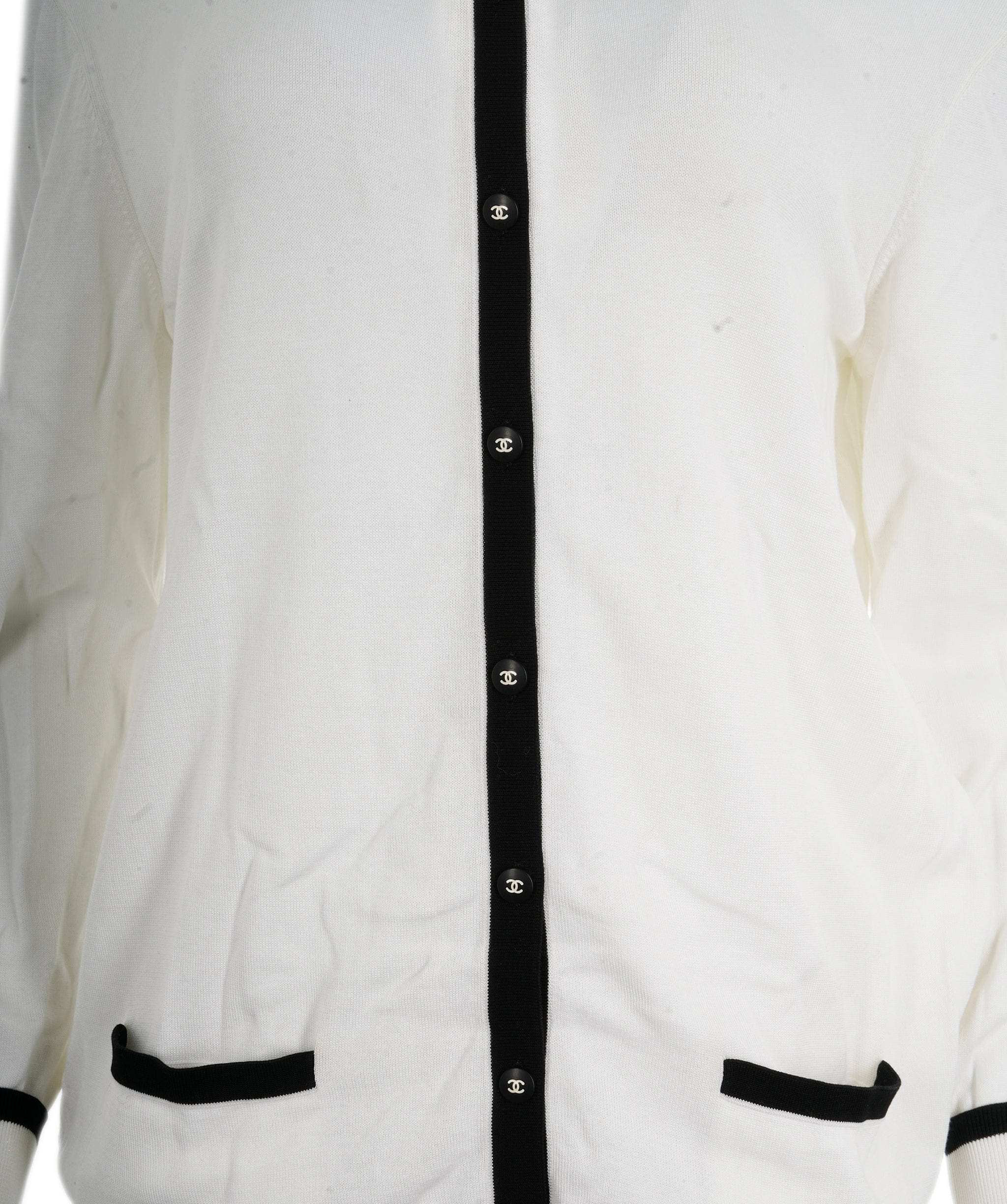 Chanel Chanel CC Buttons Cotton Cardigan White ASL10487