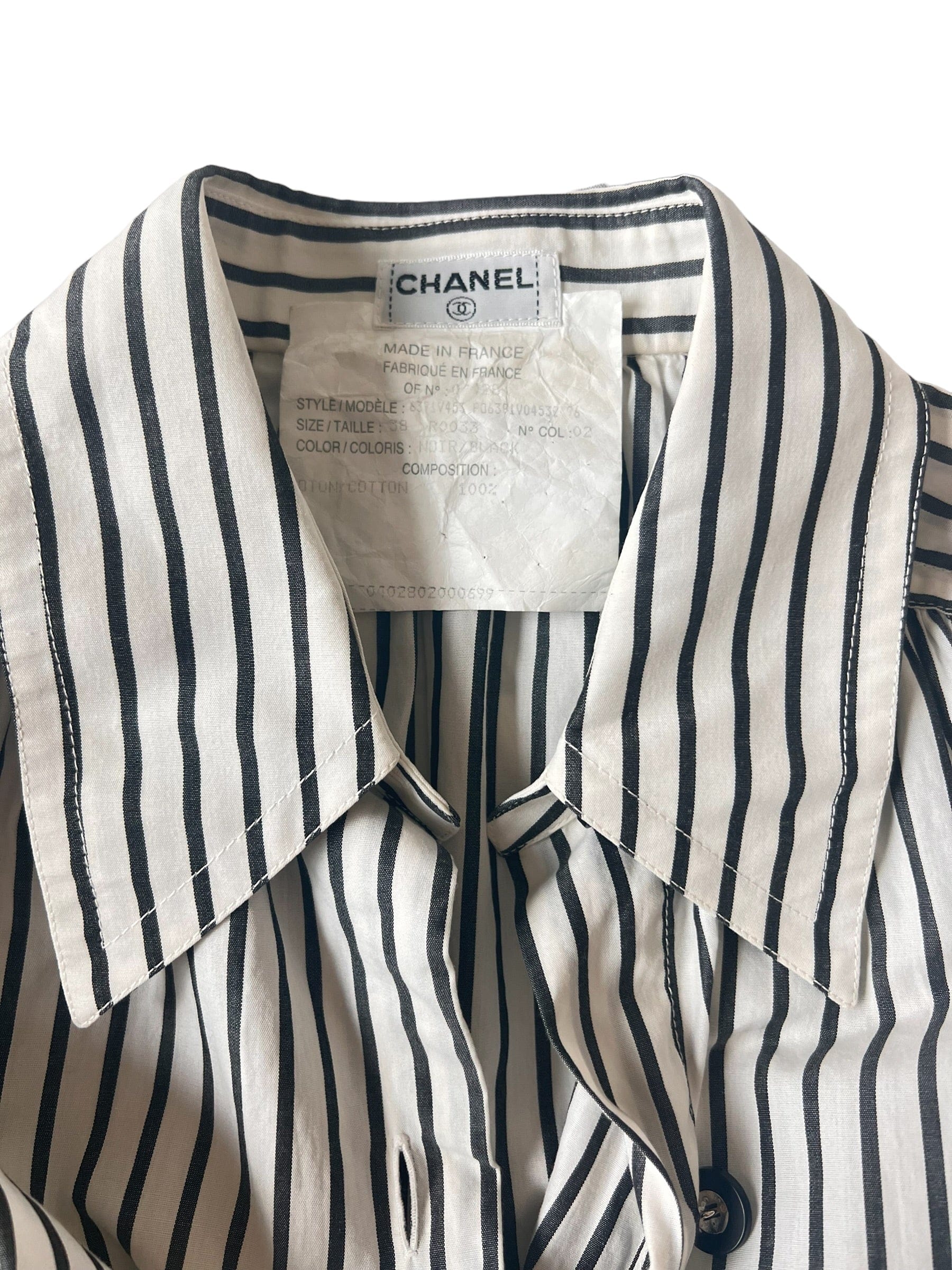 Chanel Chanel CC Buttons Stipe Shirt  ASL10528
