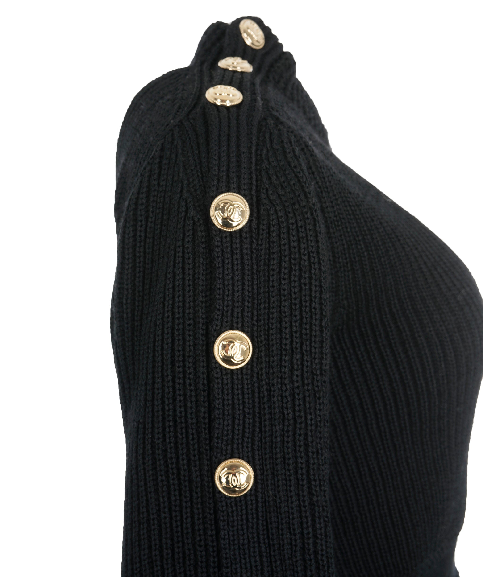 Chanel Chanel CC Coin Black Cable Knit Jumper *From Hannah Stafford Taylors Wardrobe * ALC1424