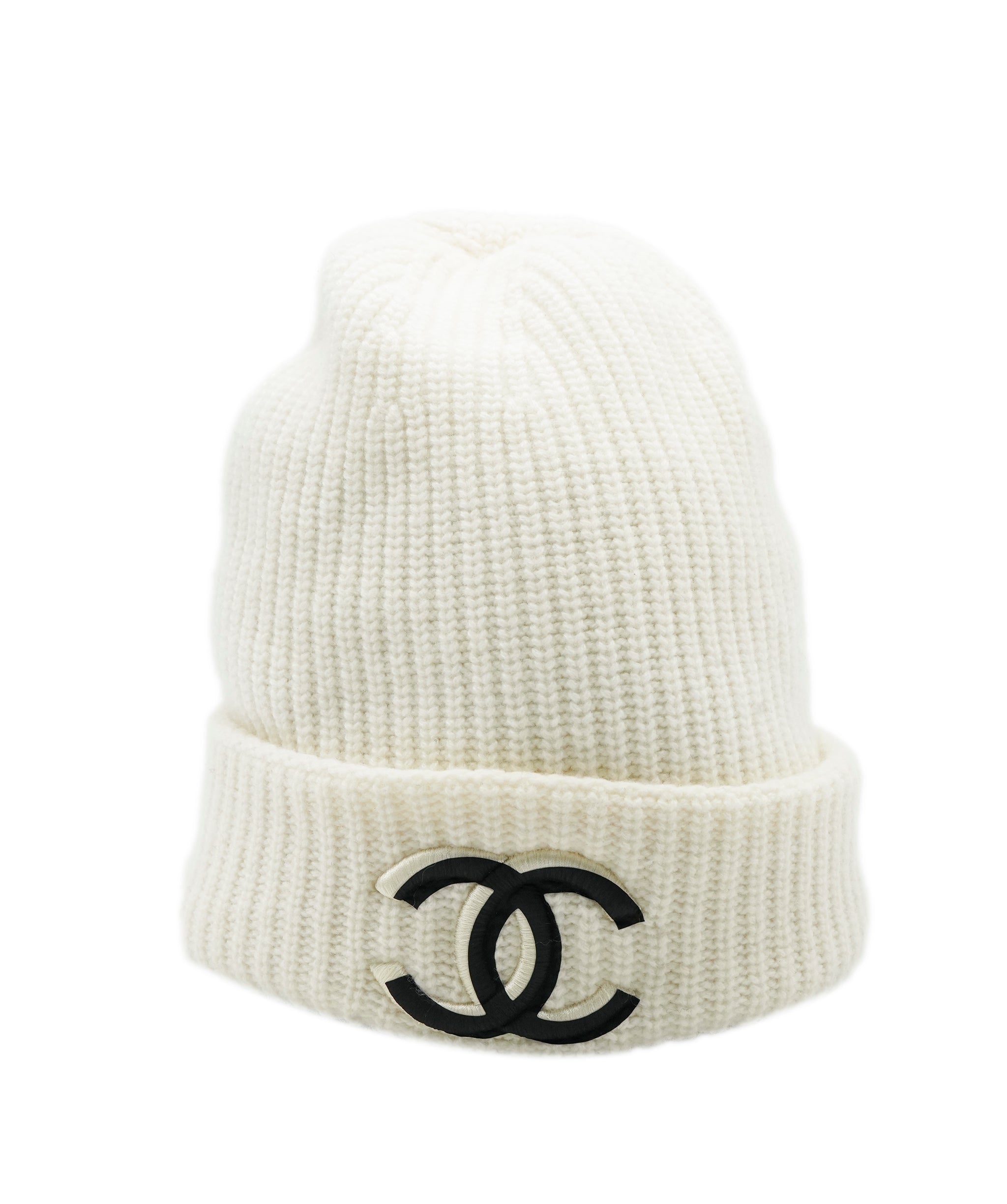 Chanel Chanel CC Cream Cashmere Beanie  ALL0530