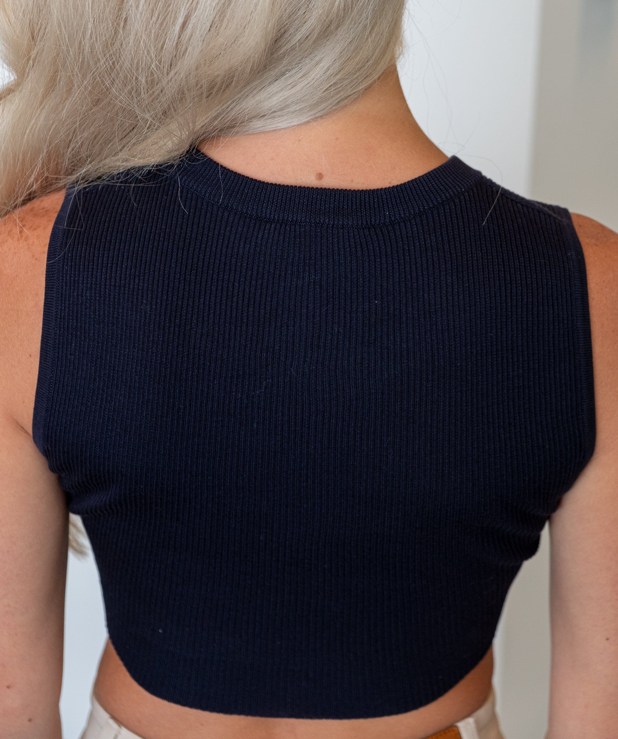 Chanel CC Cropped Tank Top Navy P95 DXBS0223 – Luxury Promise