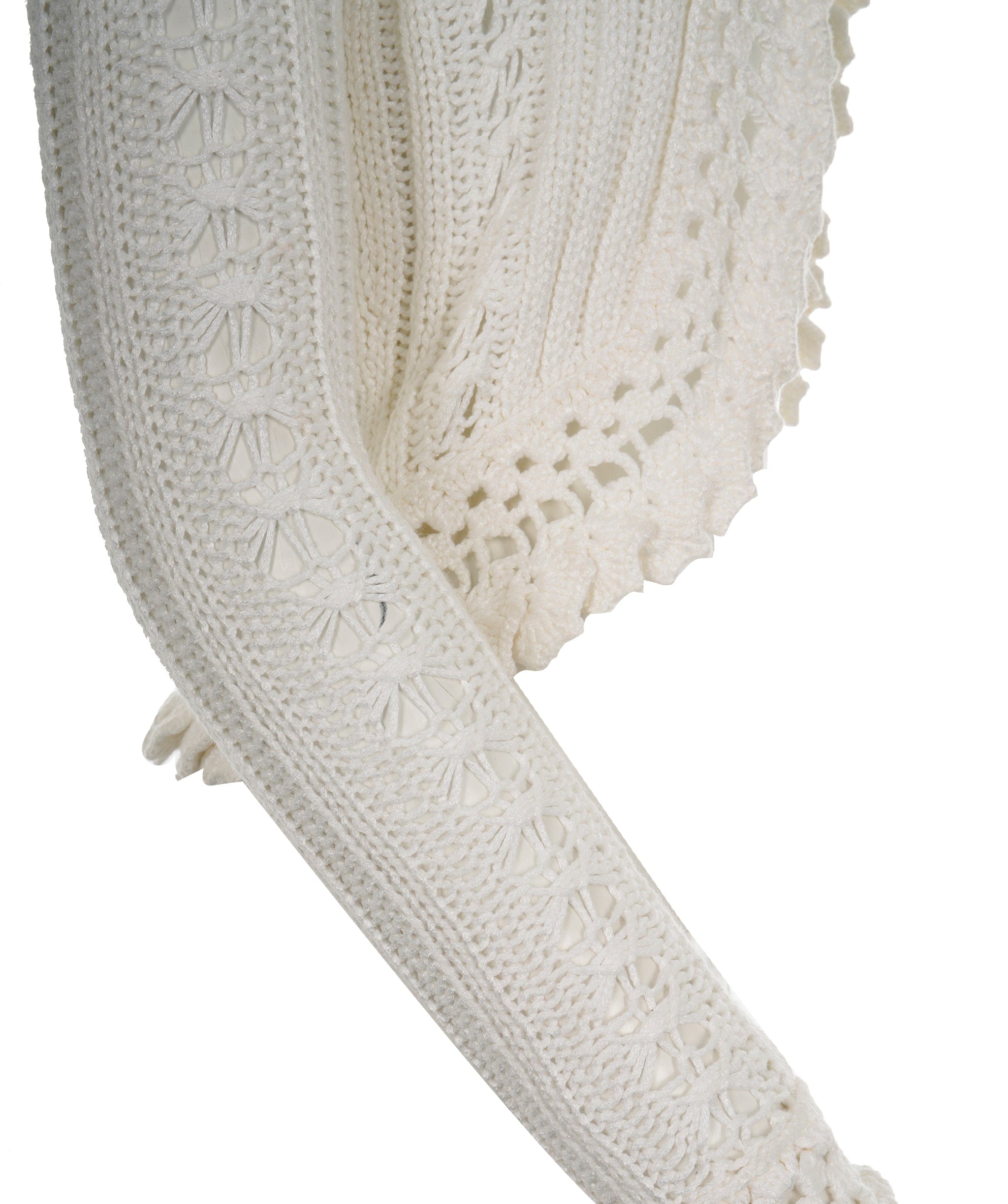 Chanel Chanel CC Crotchet White Cardigan 34  ALL0796