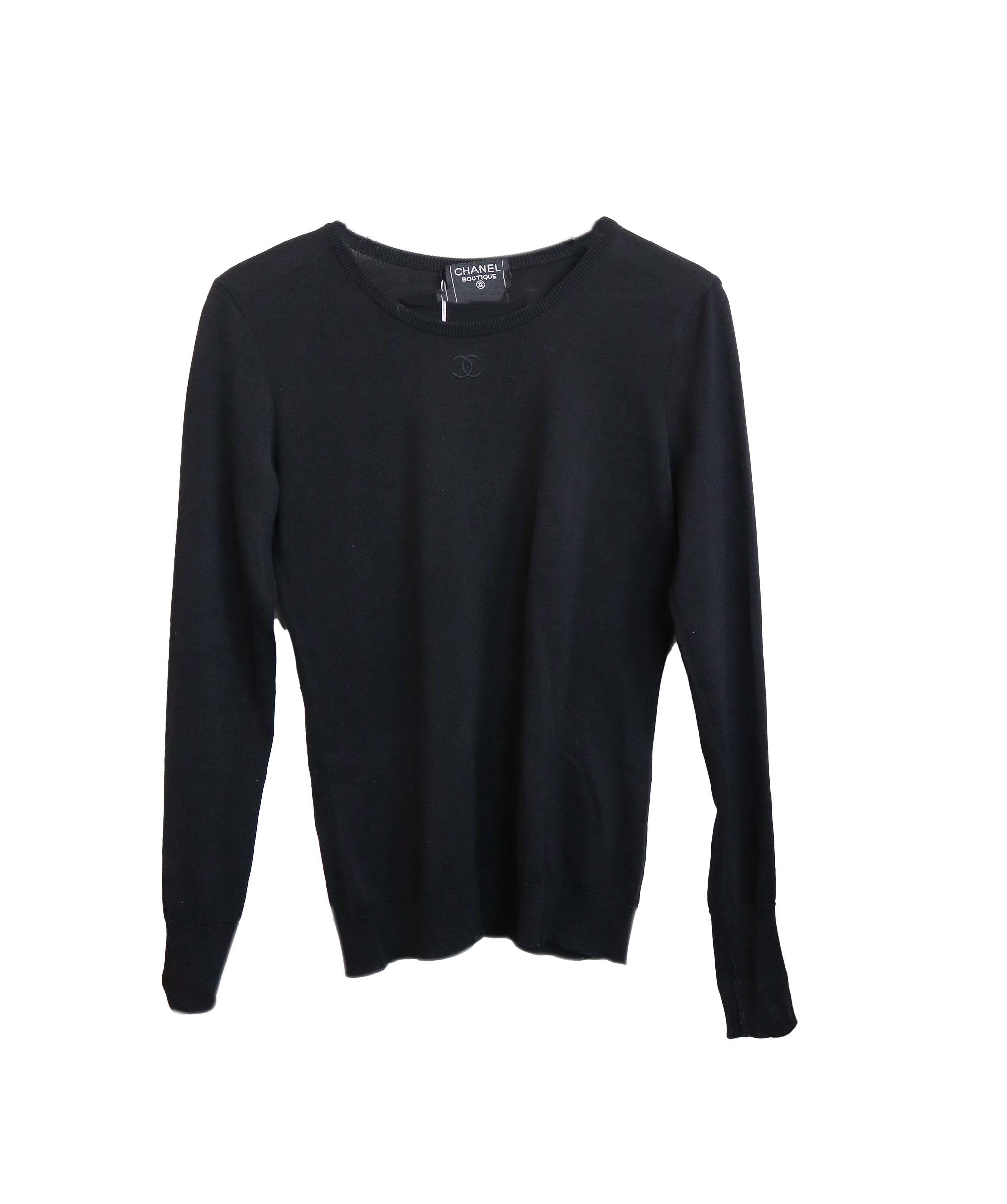 Chanel Chanel CC Knit Sweater Long Sleeve Black - DXBS0740