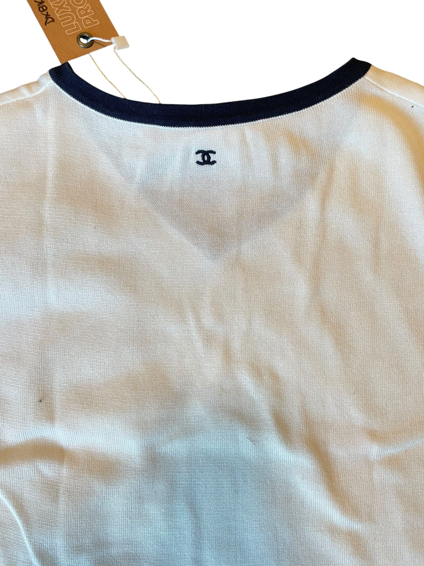 Chanel Chanel CC Summer Knit Vest White Cotton DXBK0430