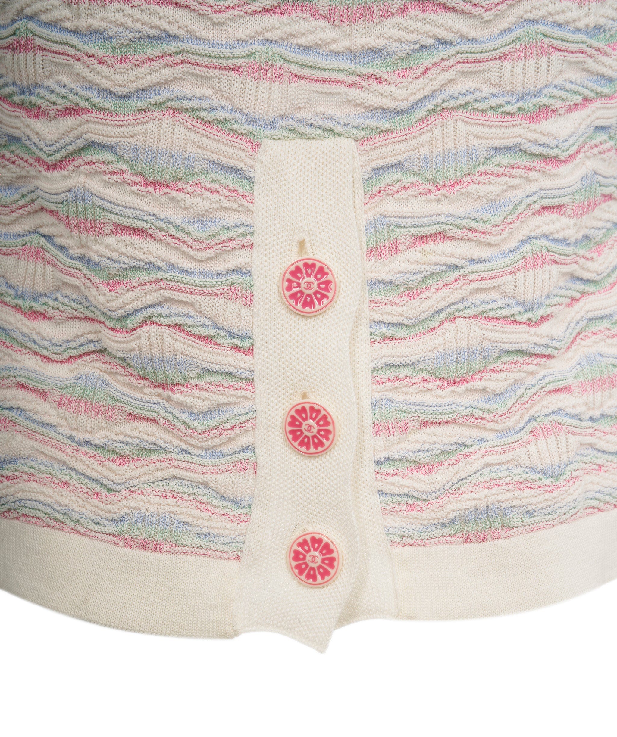 Chanel Chanel dress white with multicolor and grapefruit buttons FR36 P53218K06909 AVC1971