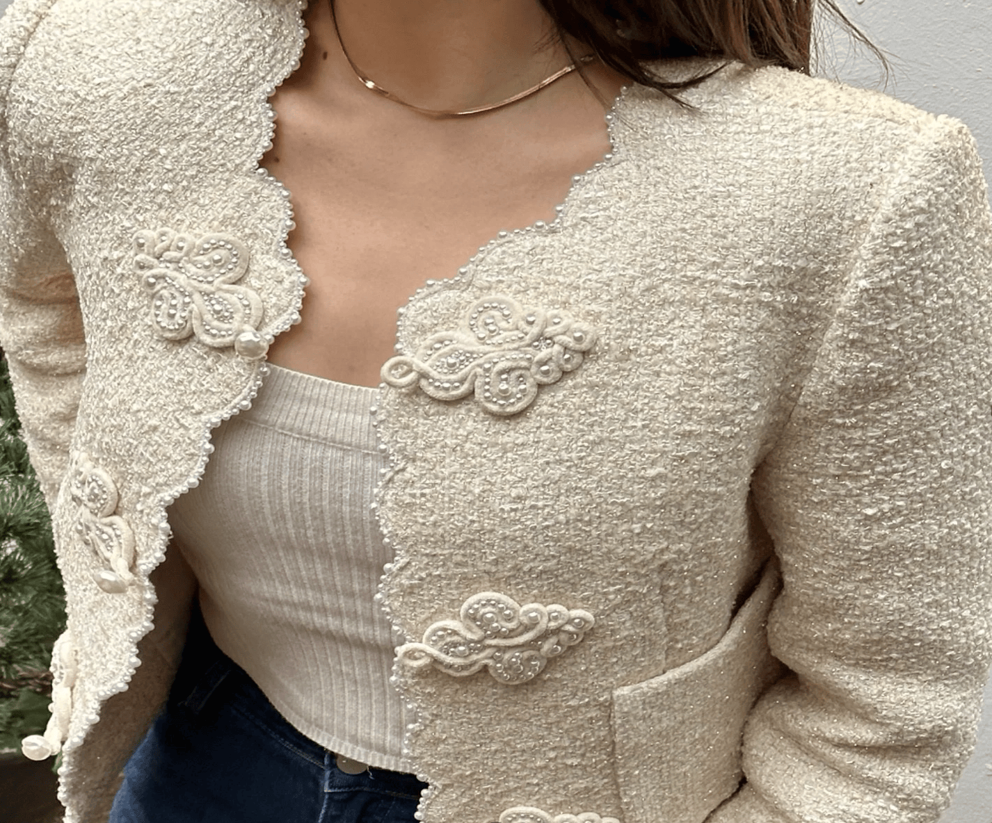 Chanel Chanel Equestrian Collection Hand-Beaded Pearl Button Tweed Jacket / Size 36 / Brand New / 35672 SGC35672
