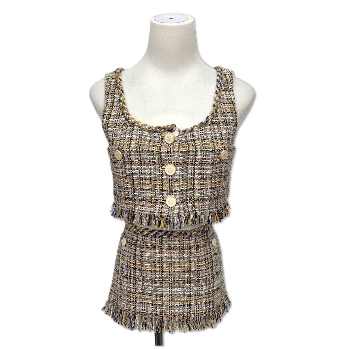 Chanel Chanel Fringed Tweed Crop Top and Skirt Set size 36 C19678096169