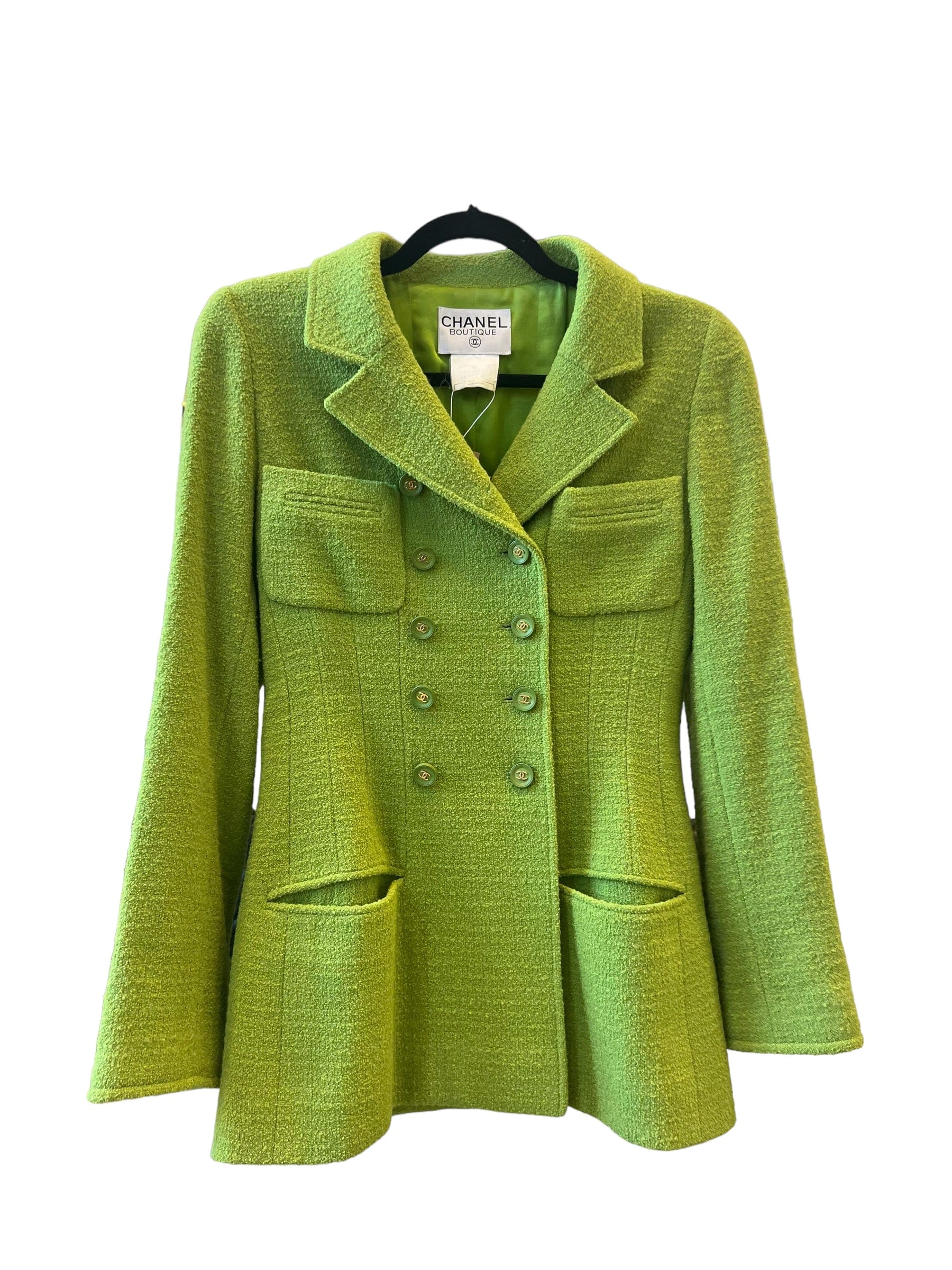 Chanel Chanel Green 90s Tweed Boucle Jacket UKL1374