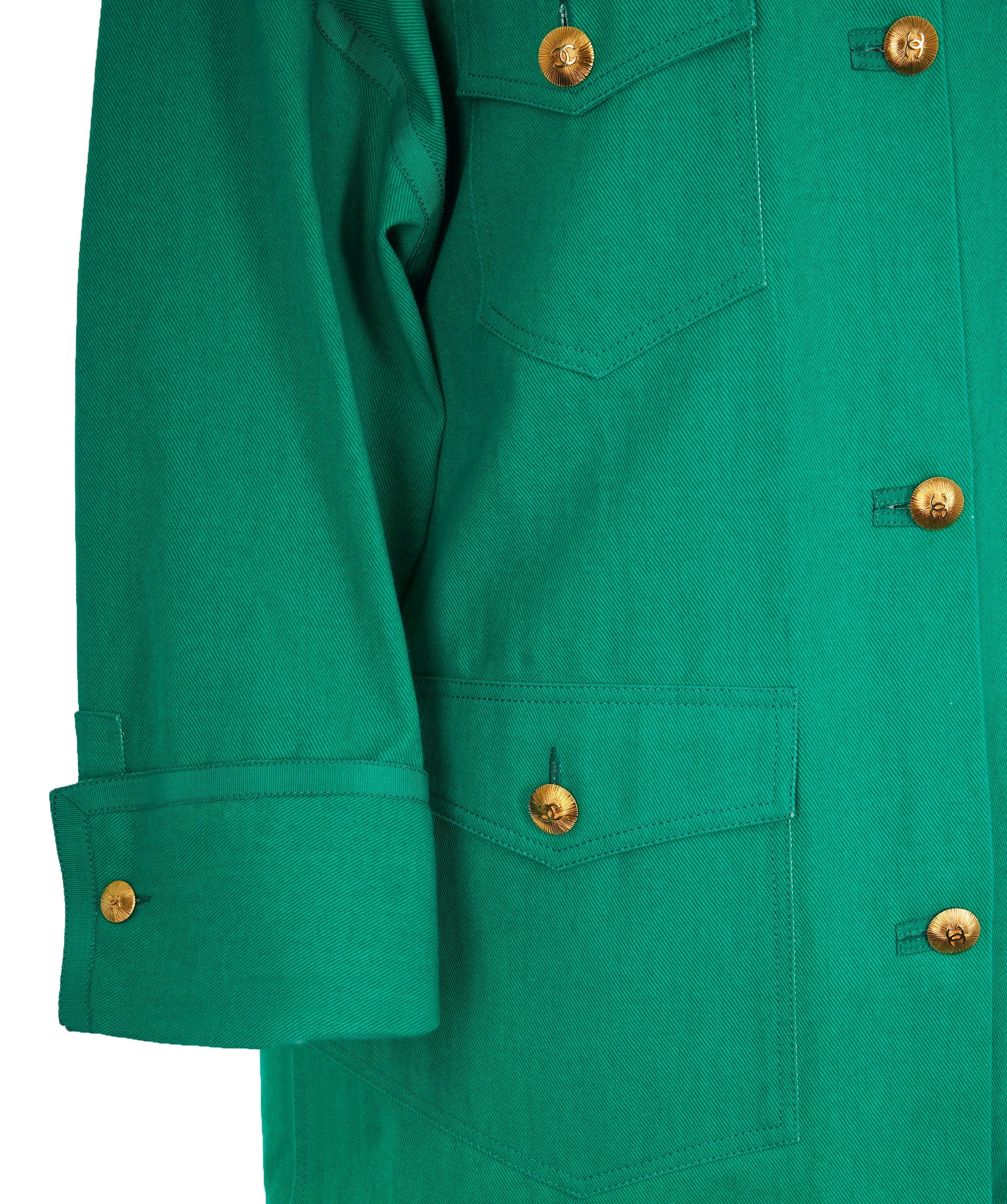 Chanel Chanel Green Denim Safari 1980's jacket  - AJC0771