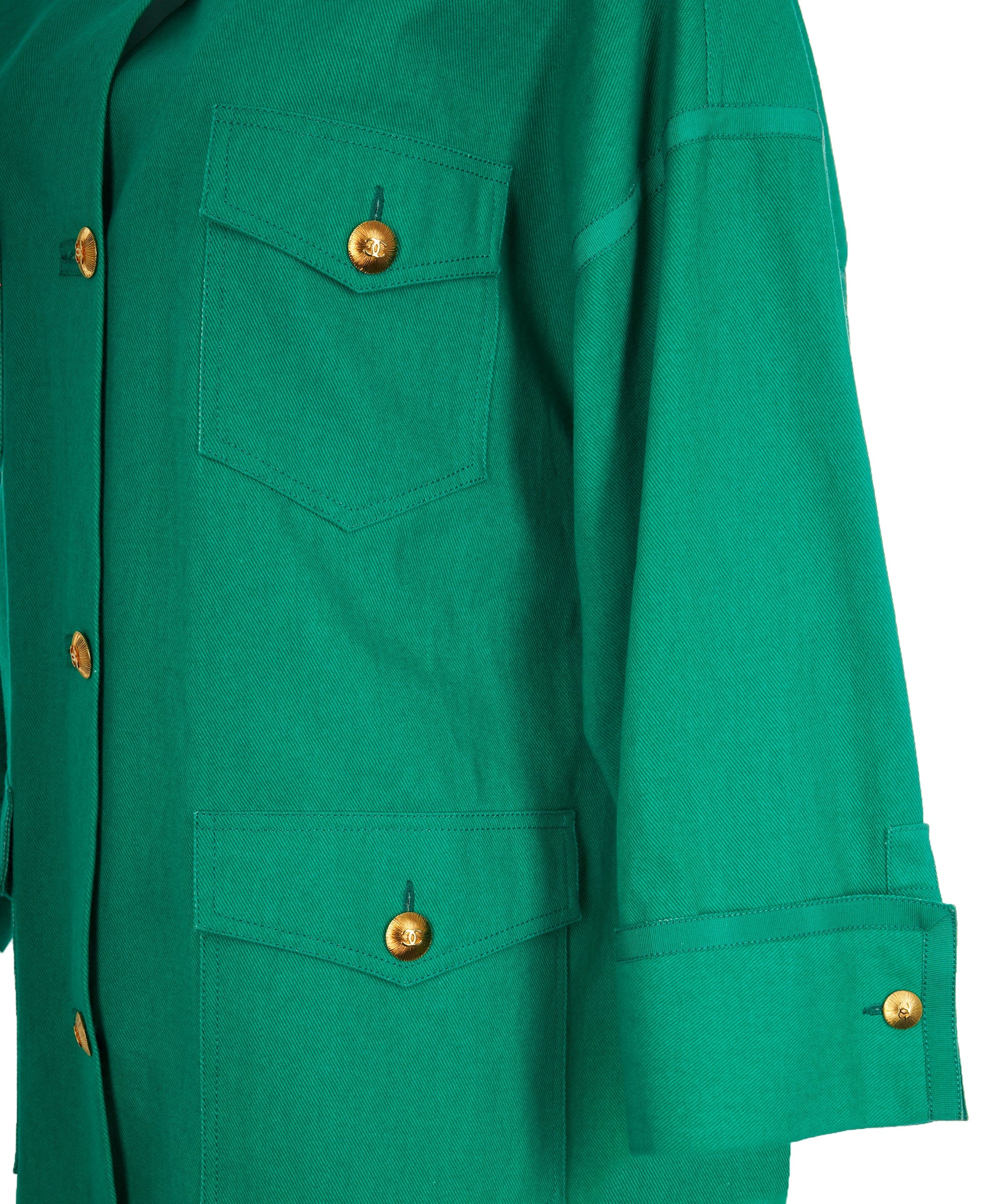 Chanel Chanel Green Denim Safari 1980's jacket  - AJC0771