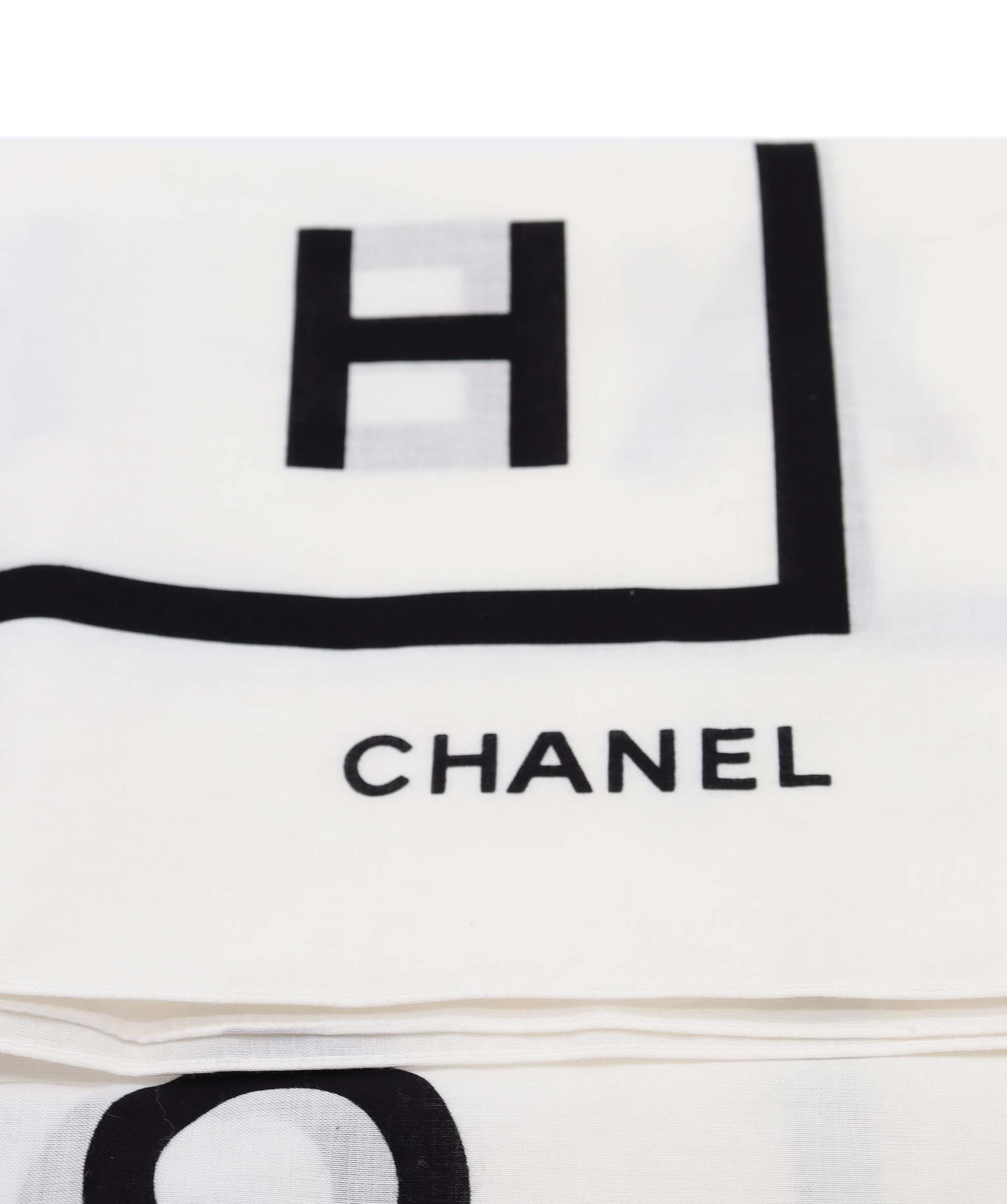 Chanel Chanel Icon Print Cotton Scarf White DXBK0078