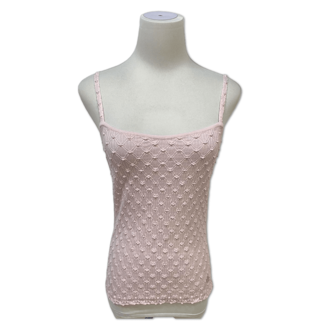 Chanel Chanel Light Pink Diamond Textured Knit Camisole Top size 34 C19523506307