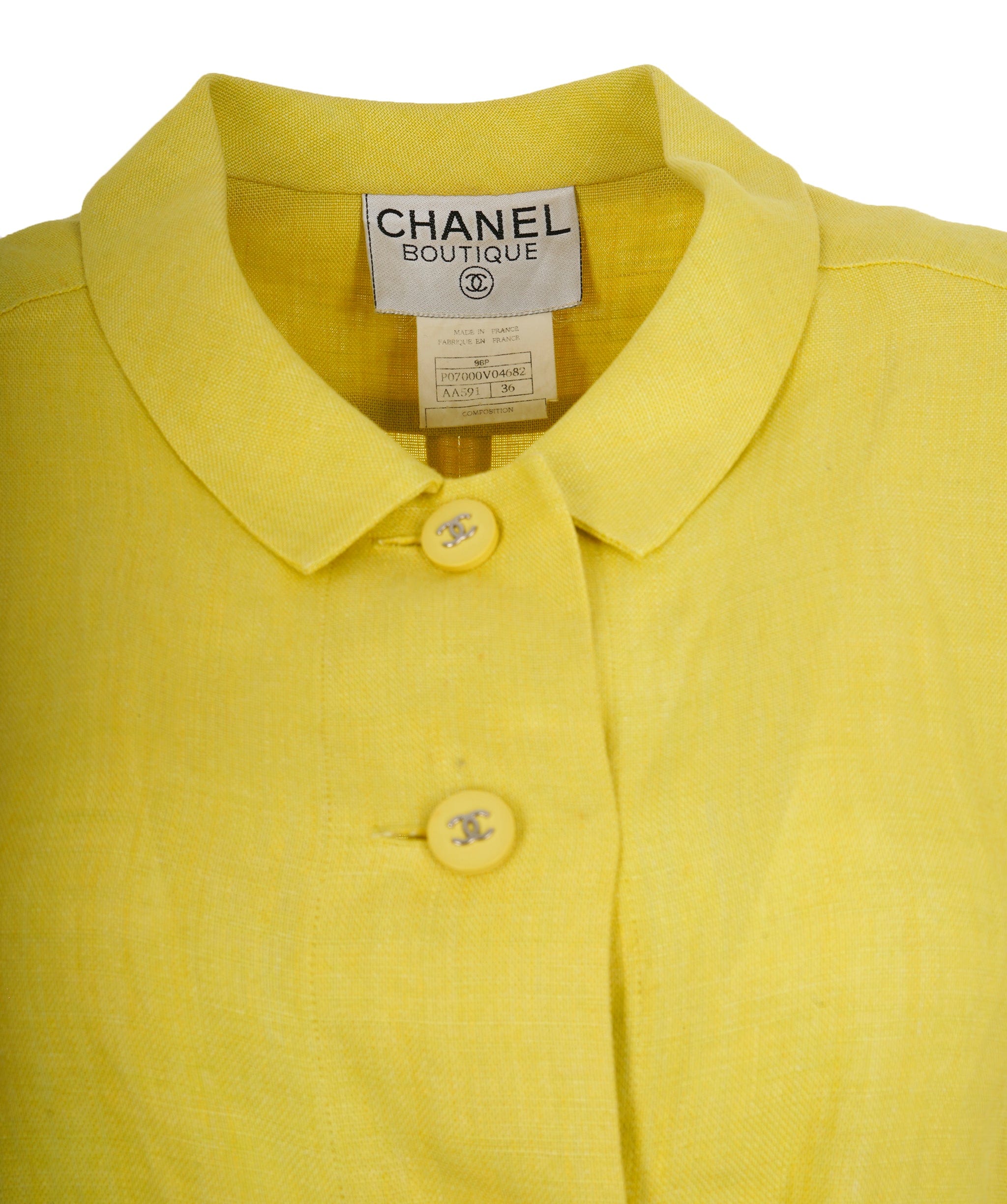 Chanel Chanel Linen Green short sleeve button up  AVC2127