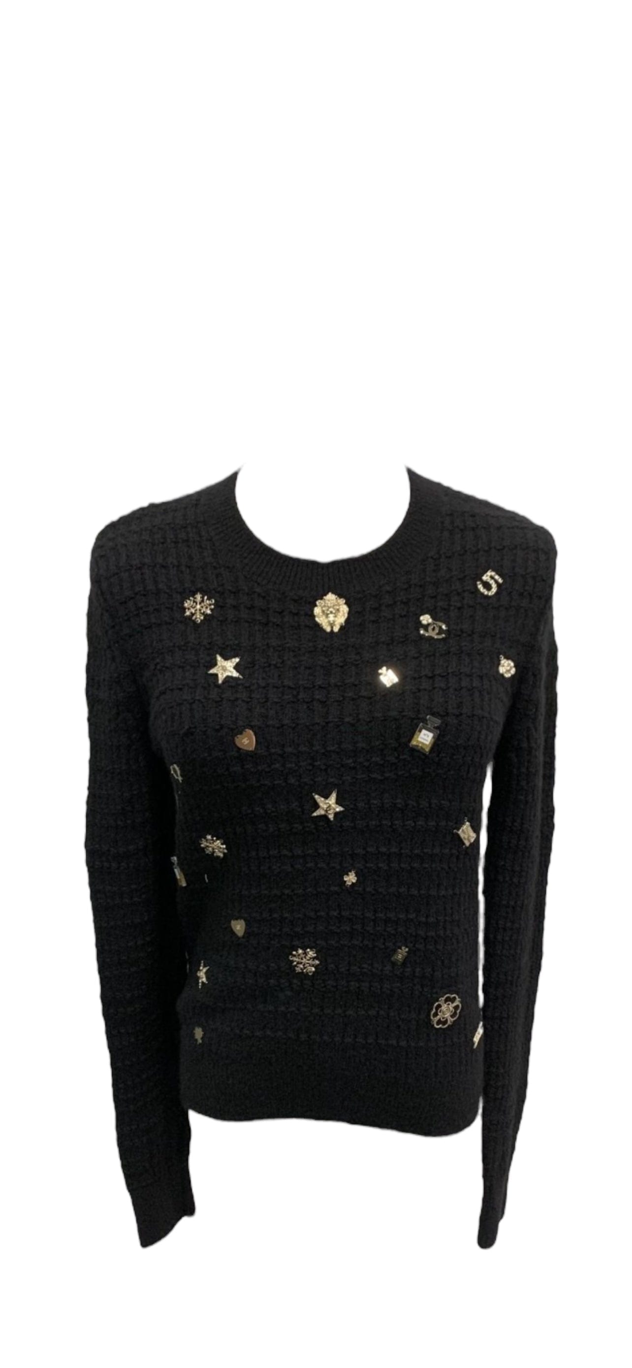 Chanel Chanel Lucky Charms Sweater Black GHW Size 36 - SKC1863