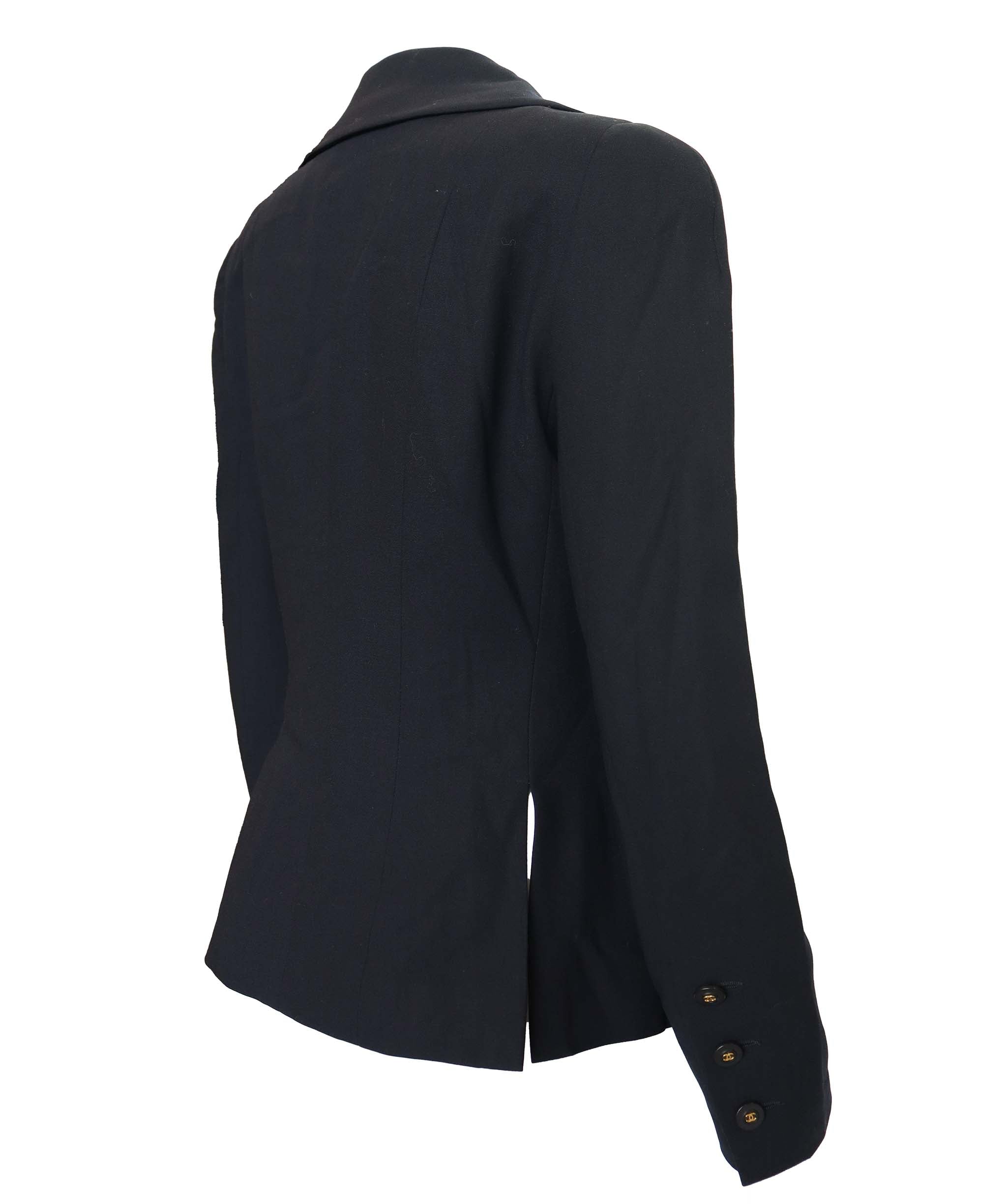 Chanel CHANEL NAVY WOOL JACKET 38 DXBK0292