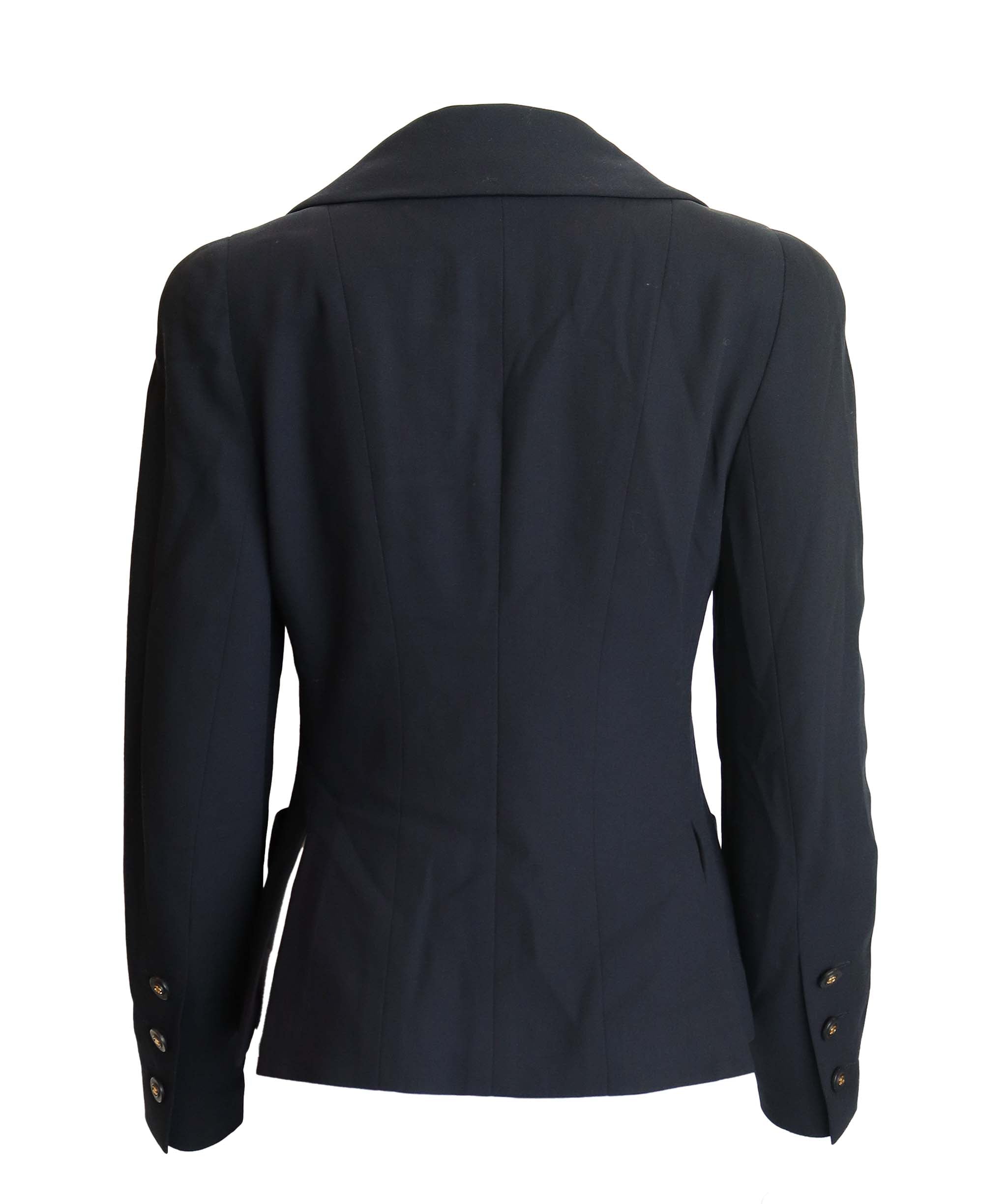Chanel CHANEL NAVY WOOL JACKET 38 DXBK0292