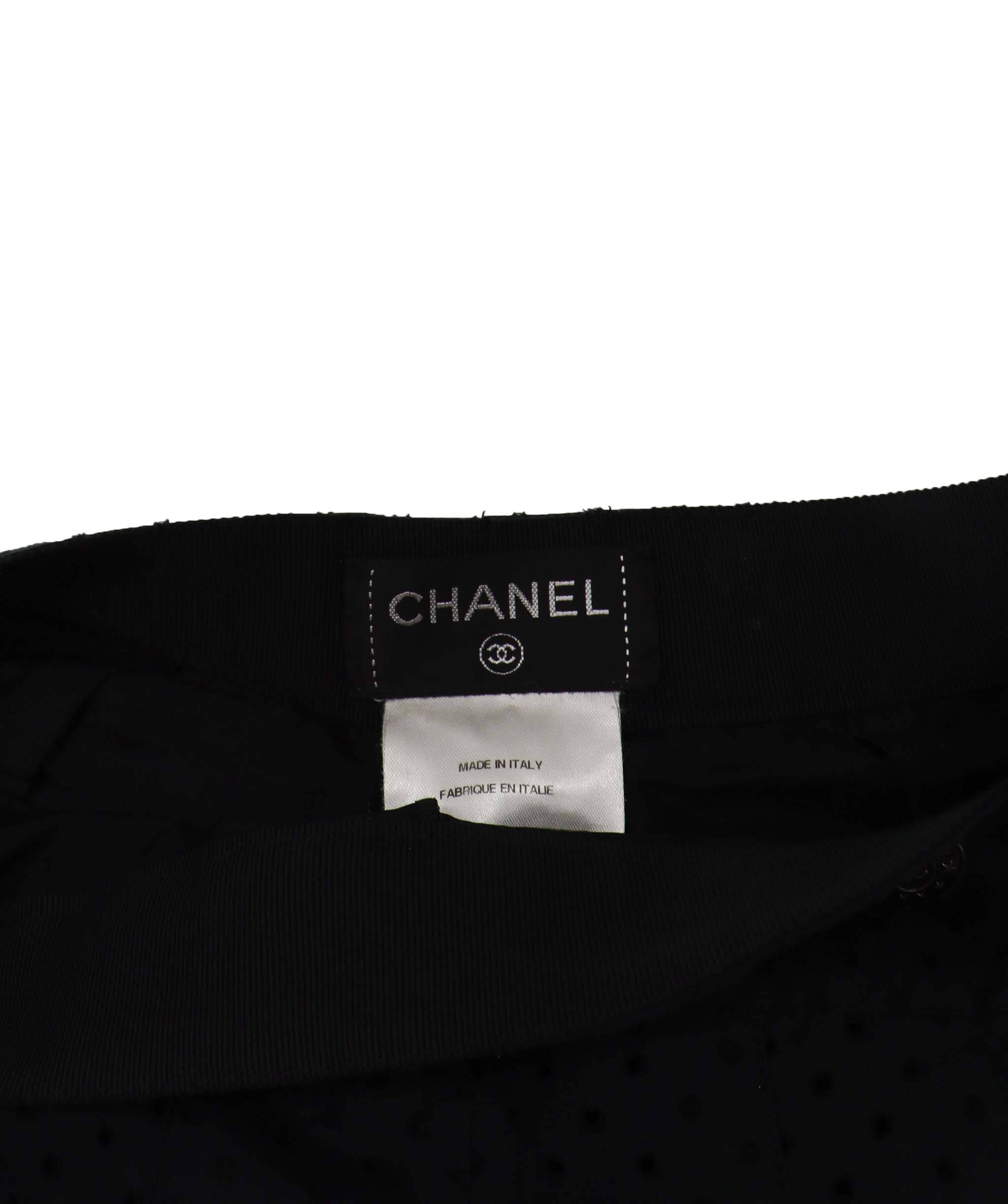 Chanel Chanel Perforated Black Pants 36 RJC3771