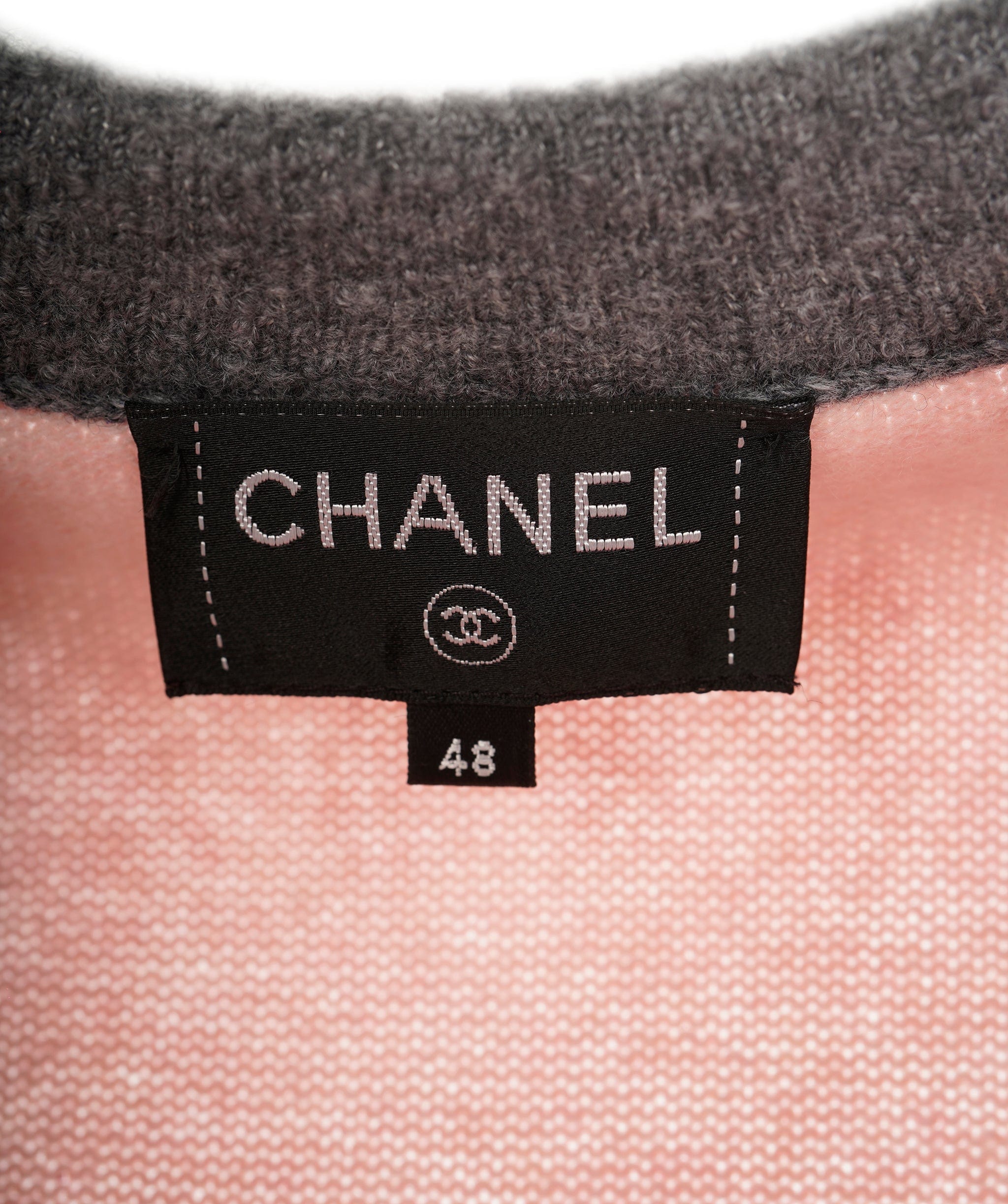 Chanel Chanel Pink and Grey Cashmere long waistcoat, size 48 ALC2340