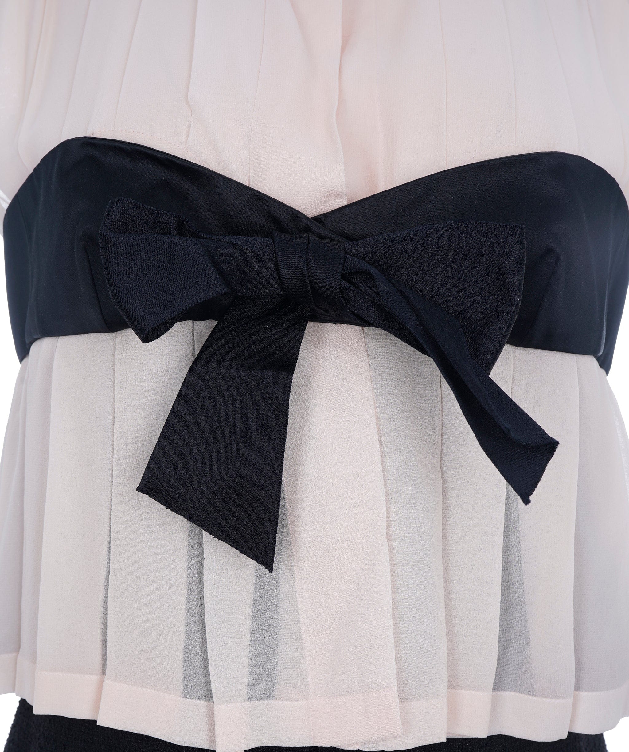 Chanel Chanel Pink Silk Bow Ruched Pleated Dress ALC2683