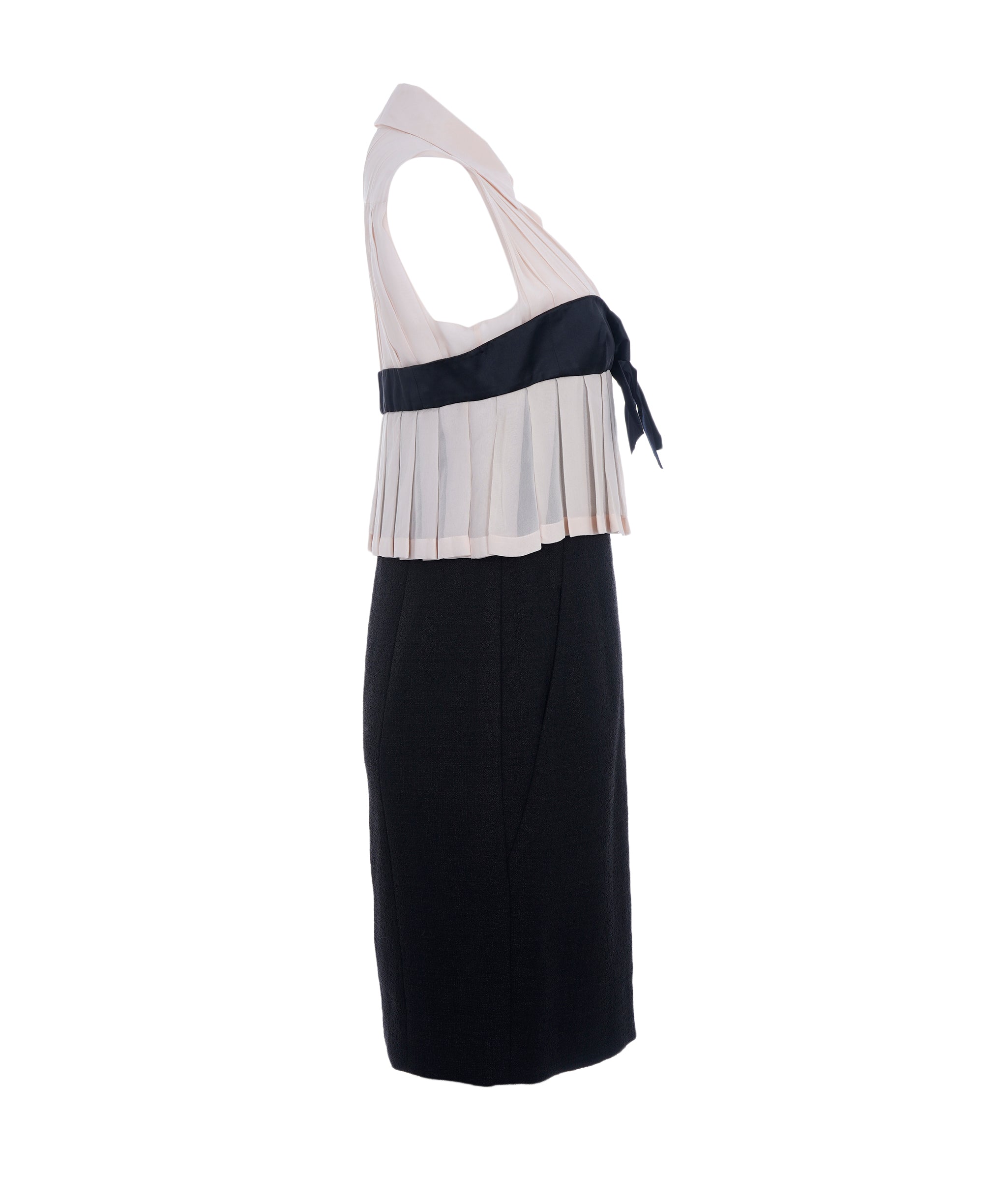 Chanel Chanel Pink Silk Bow Ruched Pleated Dress ALC2683