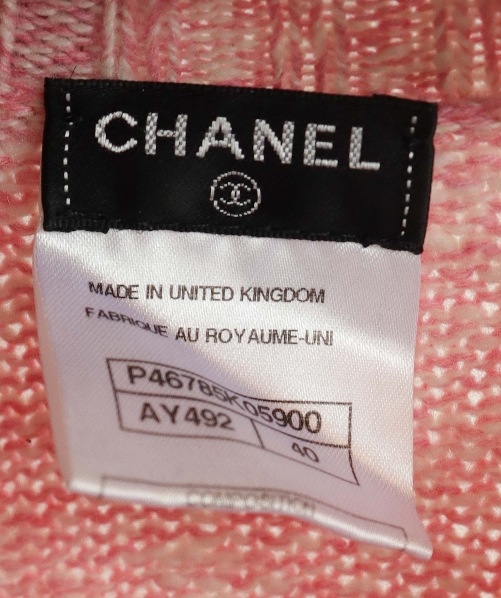 Chanel CHANEL PINK TURNLOCK CC CARDIGAN DXBK0302