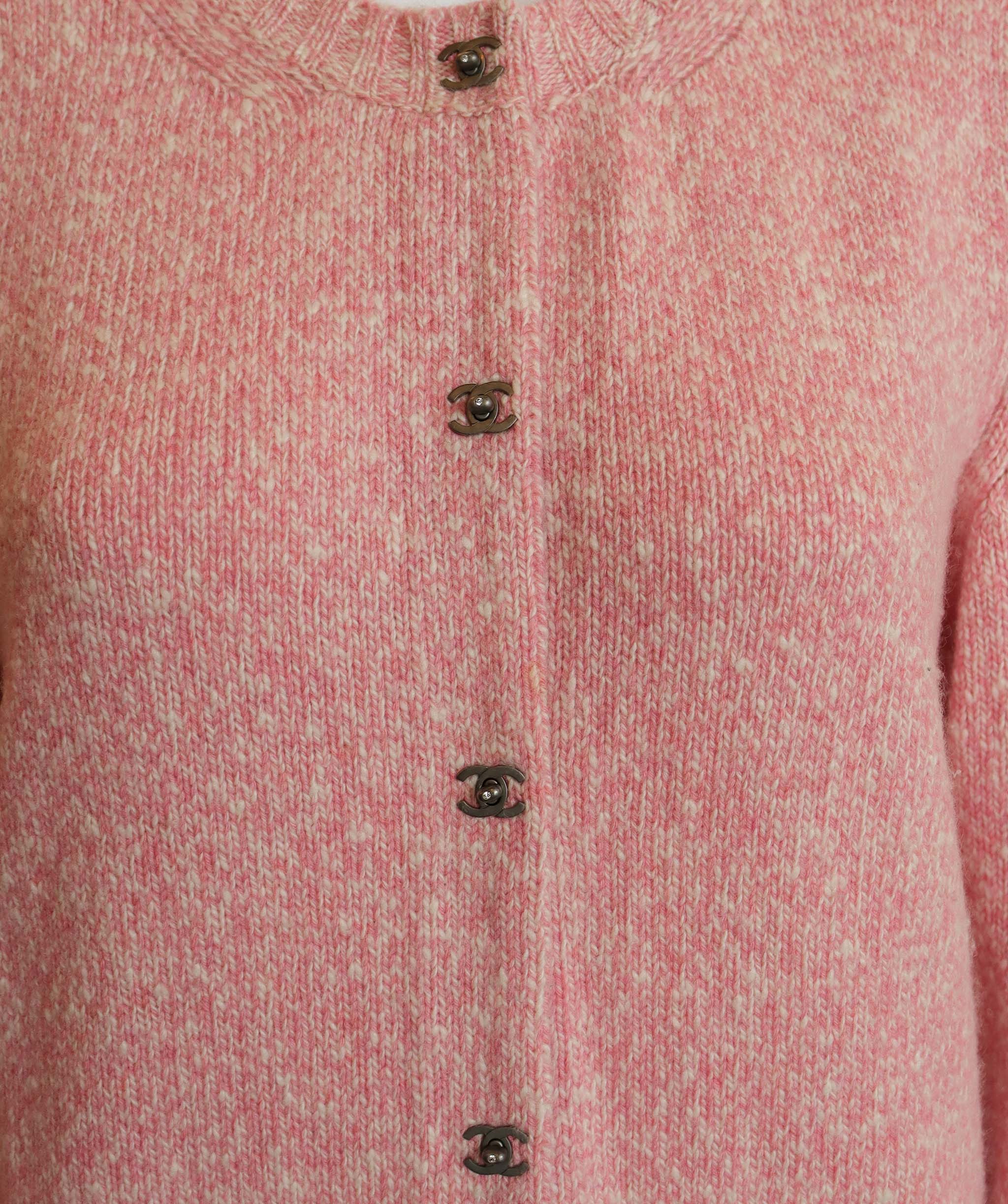 Chanel CHANEL PINK TURNLOCK CC CARDIGAN DXBK0302