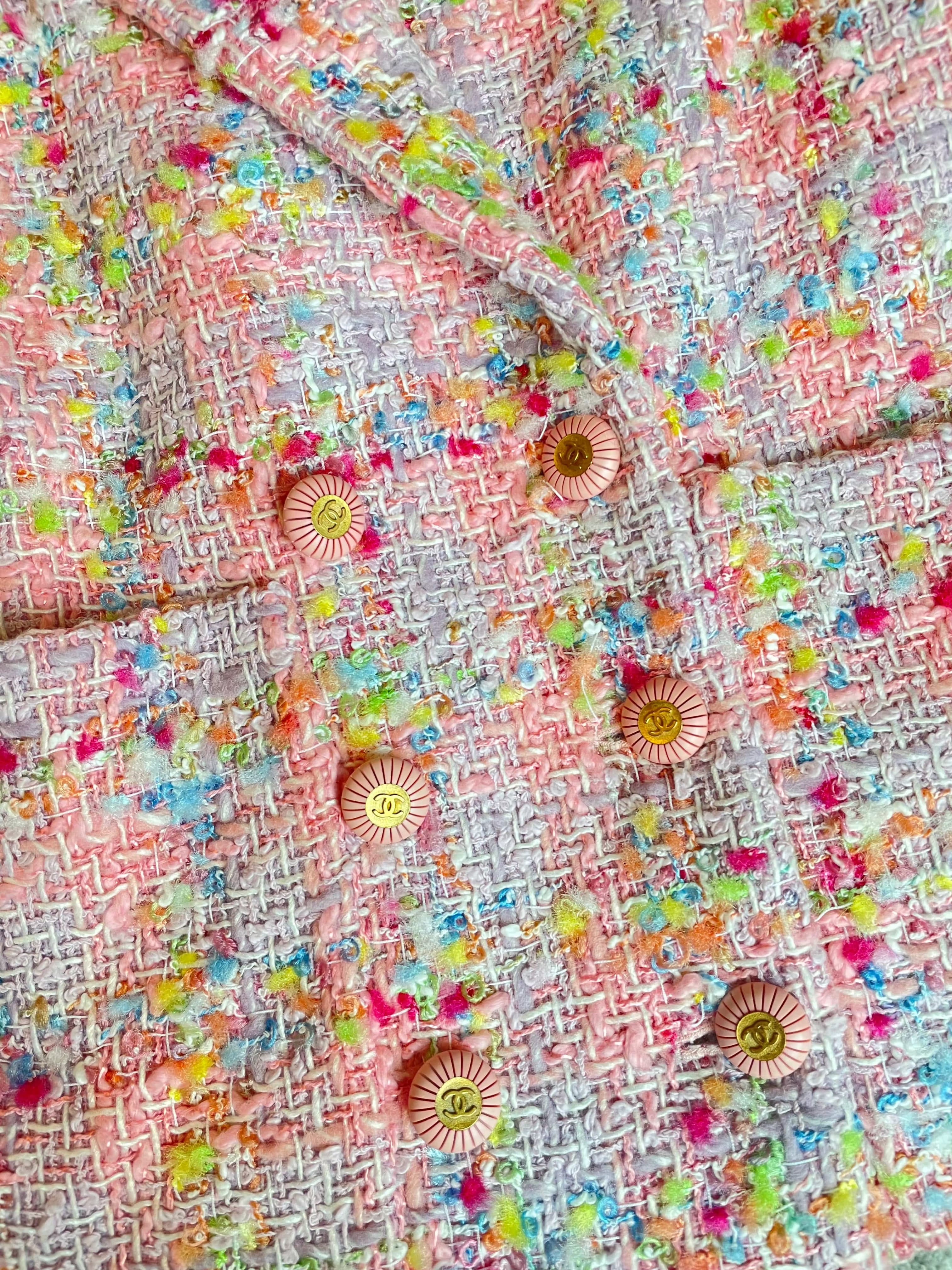 Chanel Chanel Pink Tweed Jacket Vintage 1990s