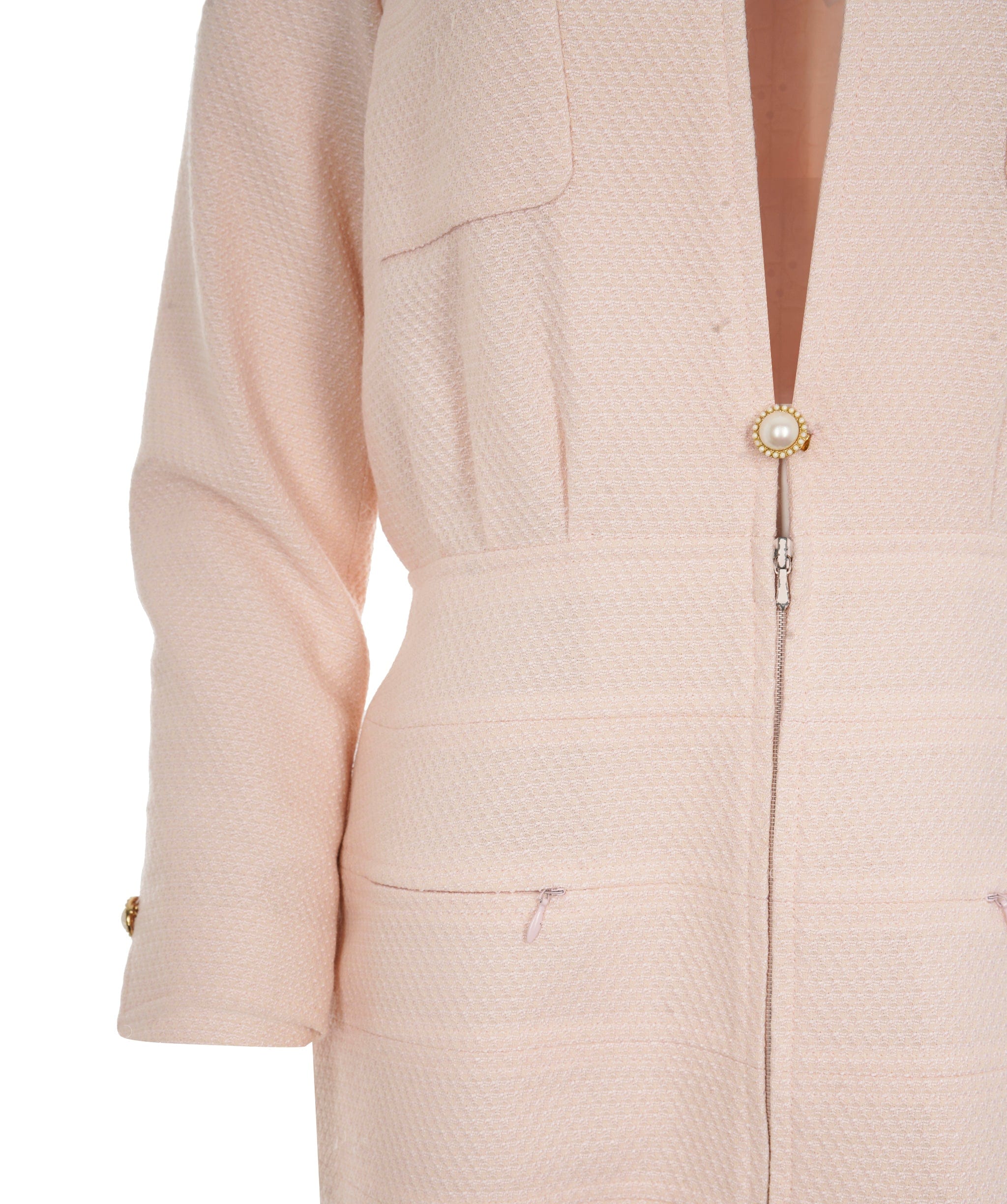 Chanel Chanel Pink Tweed Pearl Blazer ALC1305