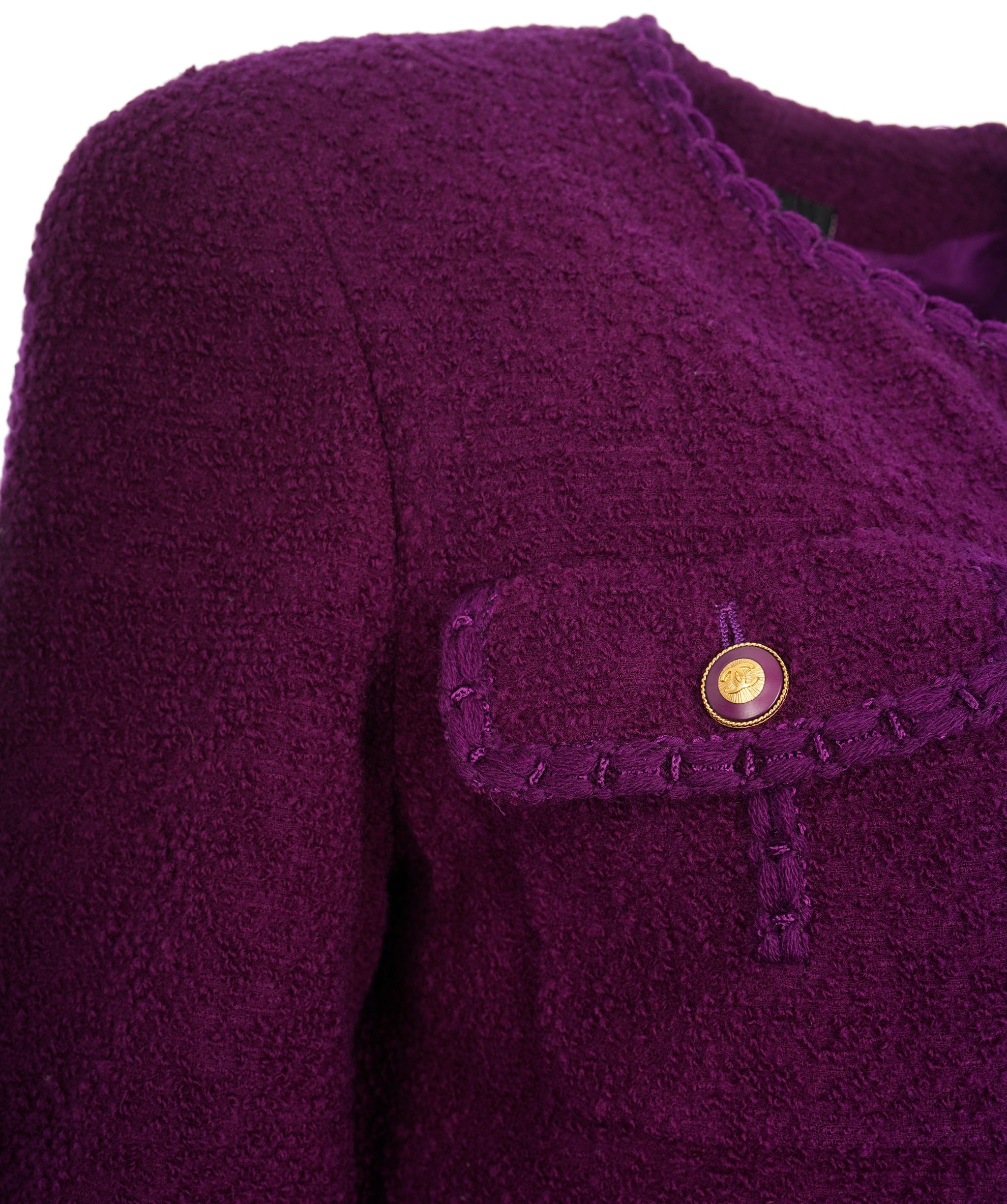 Chanel Chanel Purple 1993 Boucle Tweed Jacket UKL1372