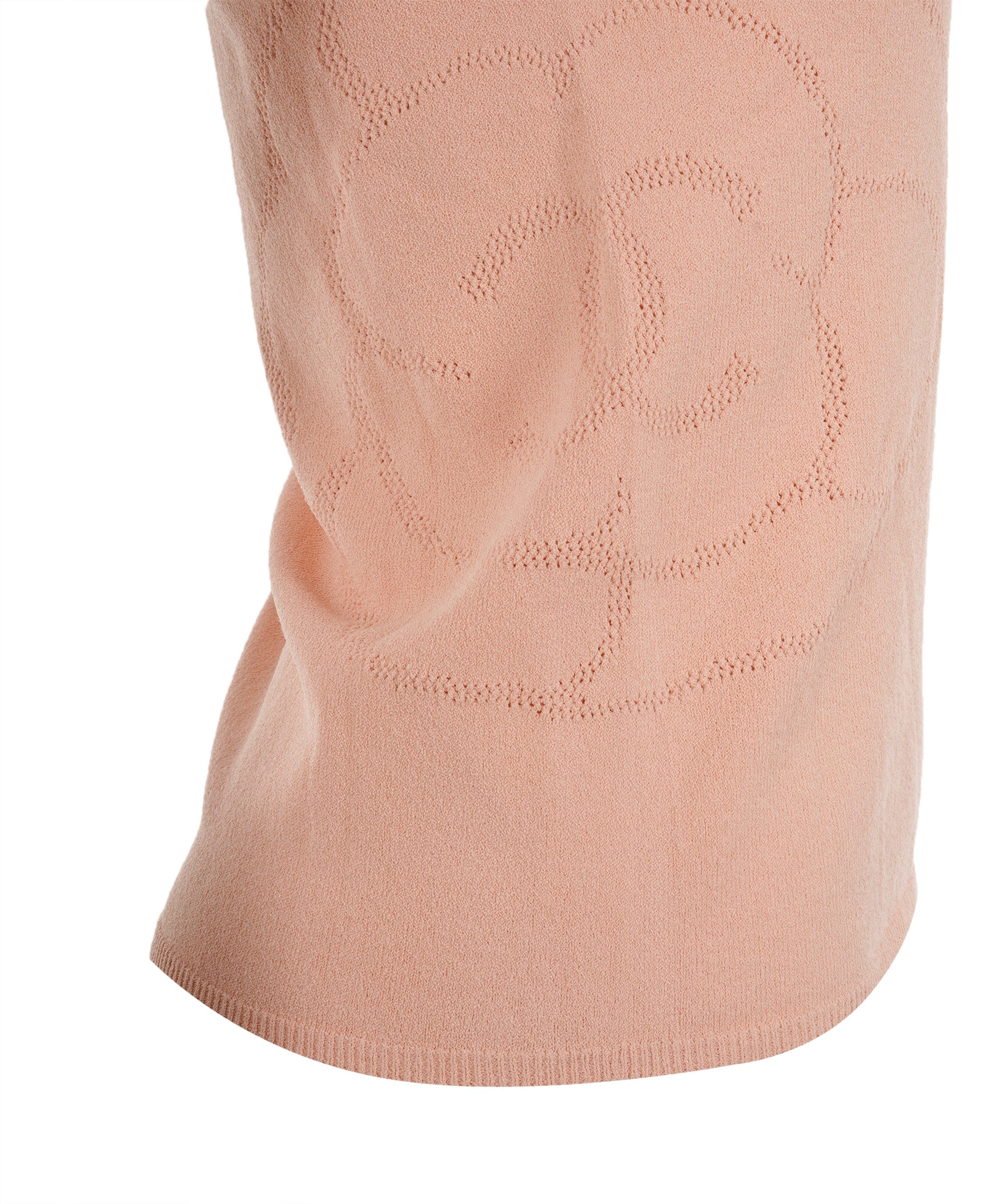 Chanel Chanel Side CC Camellia Knit Top Peach  DXBS0149