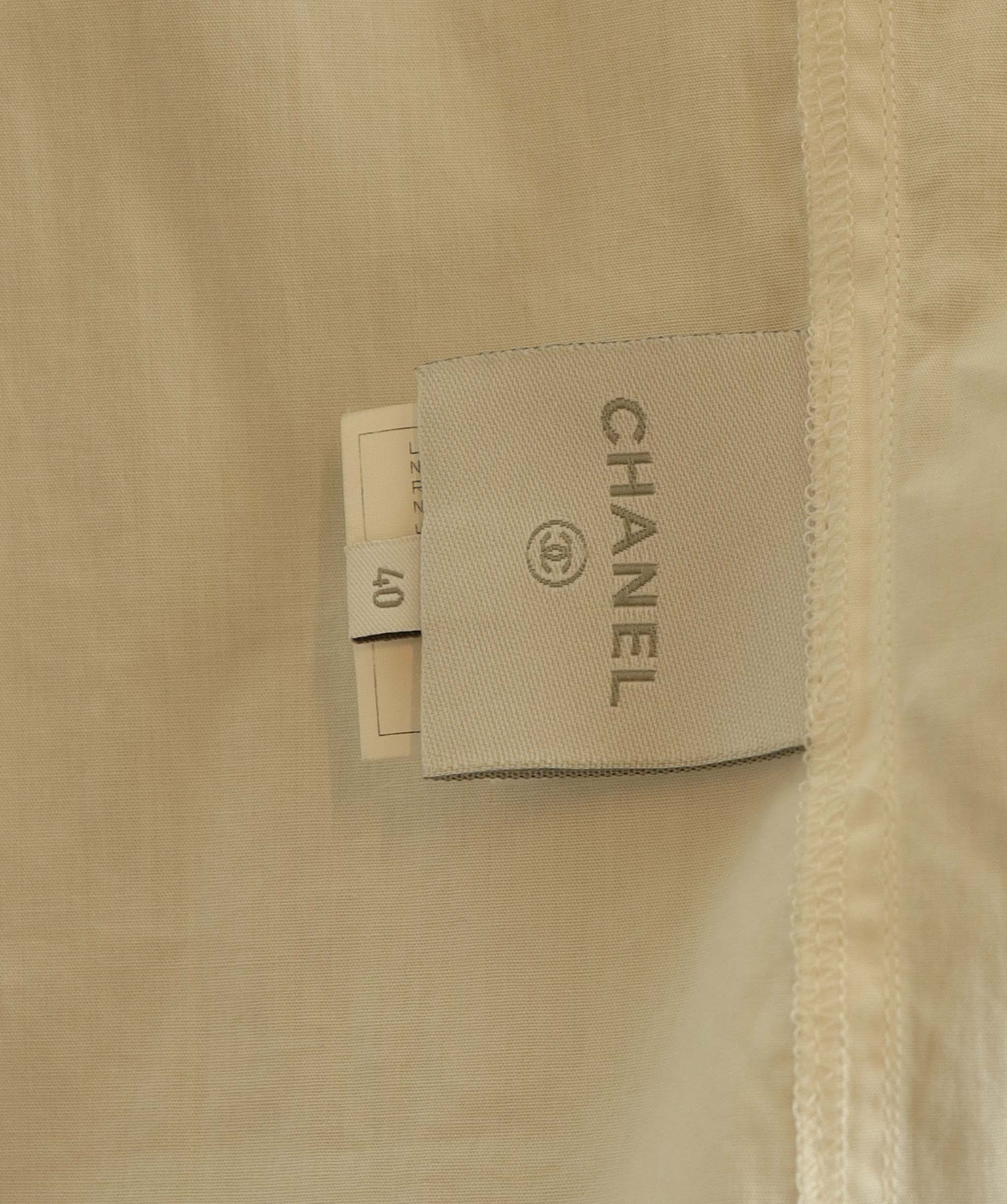 Chanel Chanel Sport Sutf Short Sleeve Shirt White Blue DXBS4324