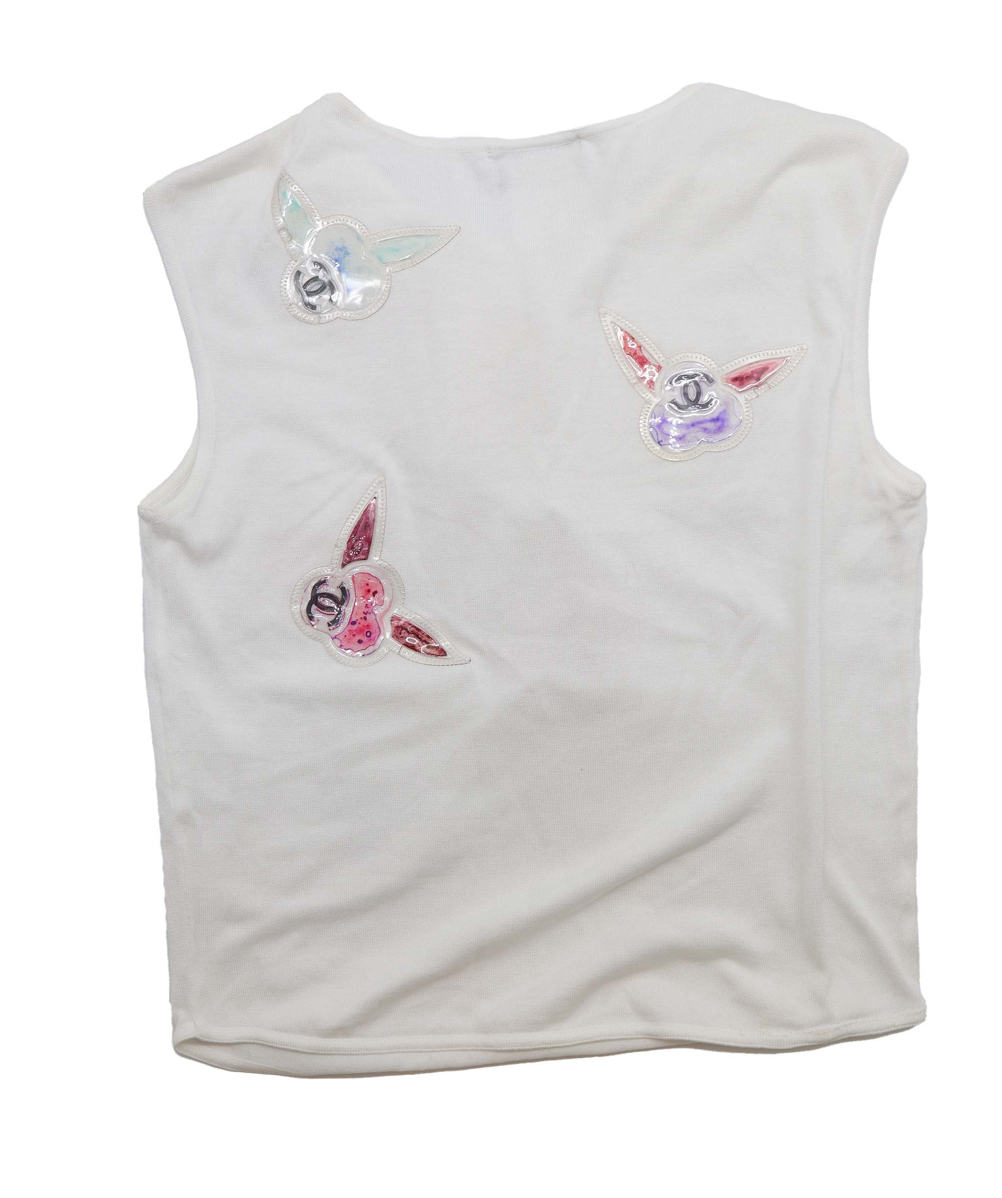 Buy Pre Loved Chanel Tank Top CC PVC Wing Details Size 38 AGC2031 