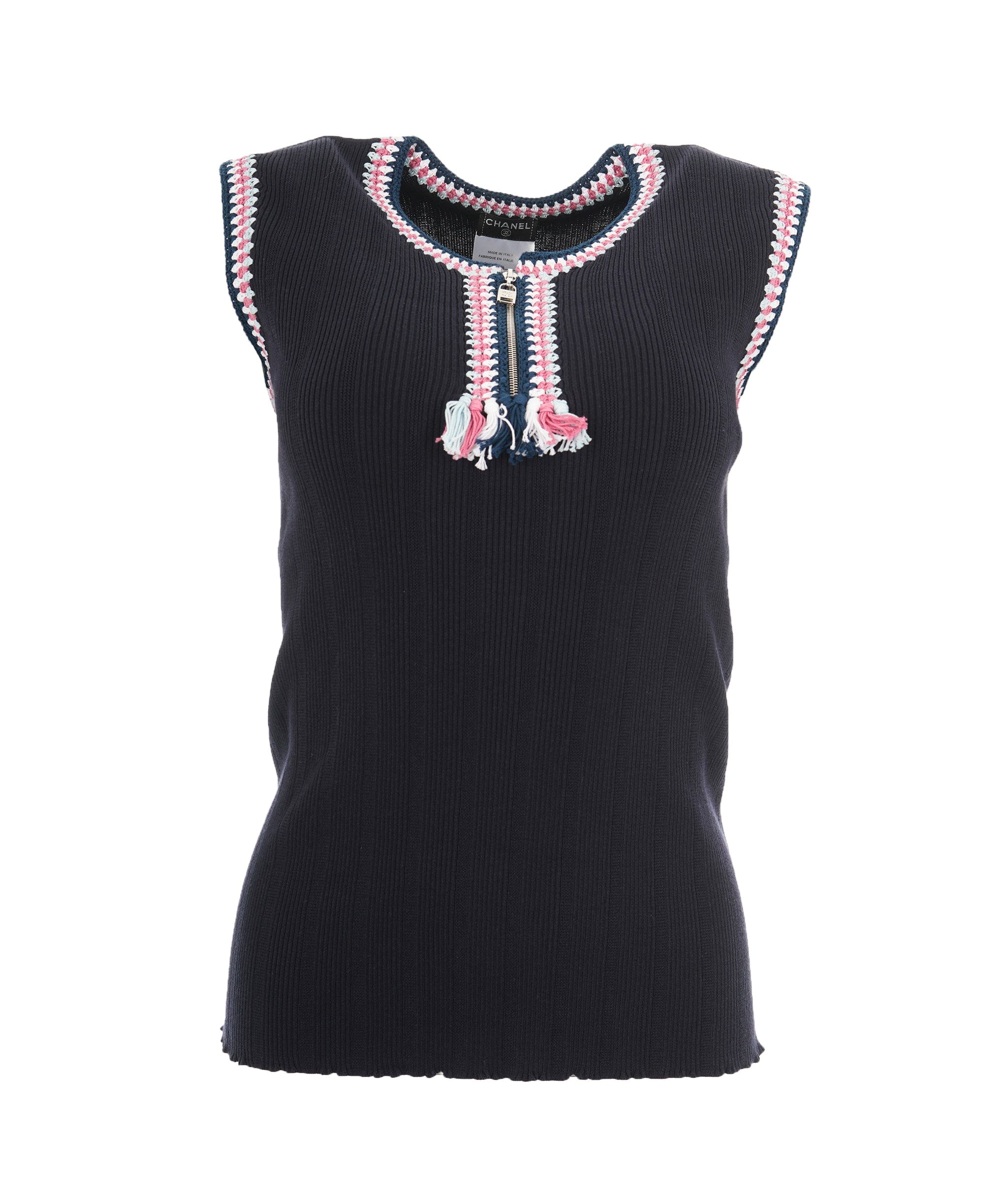 Chanel Chanel Trimmed Tank Top Navy  DXBS0163