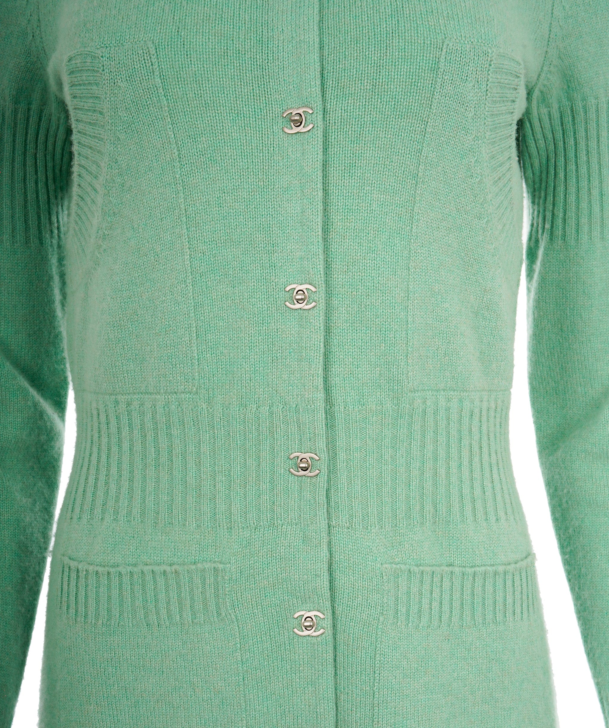 Chanel Chanel Turnlock CC Mint Cardigan  ALC1734